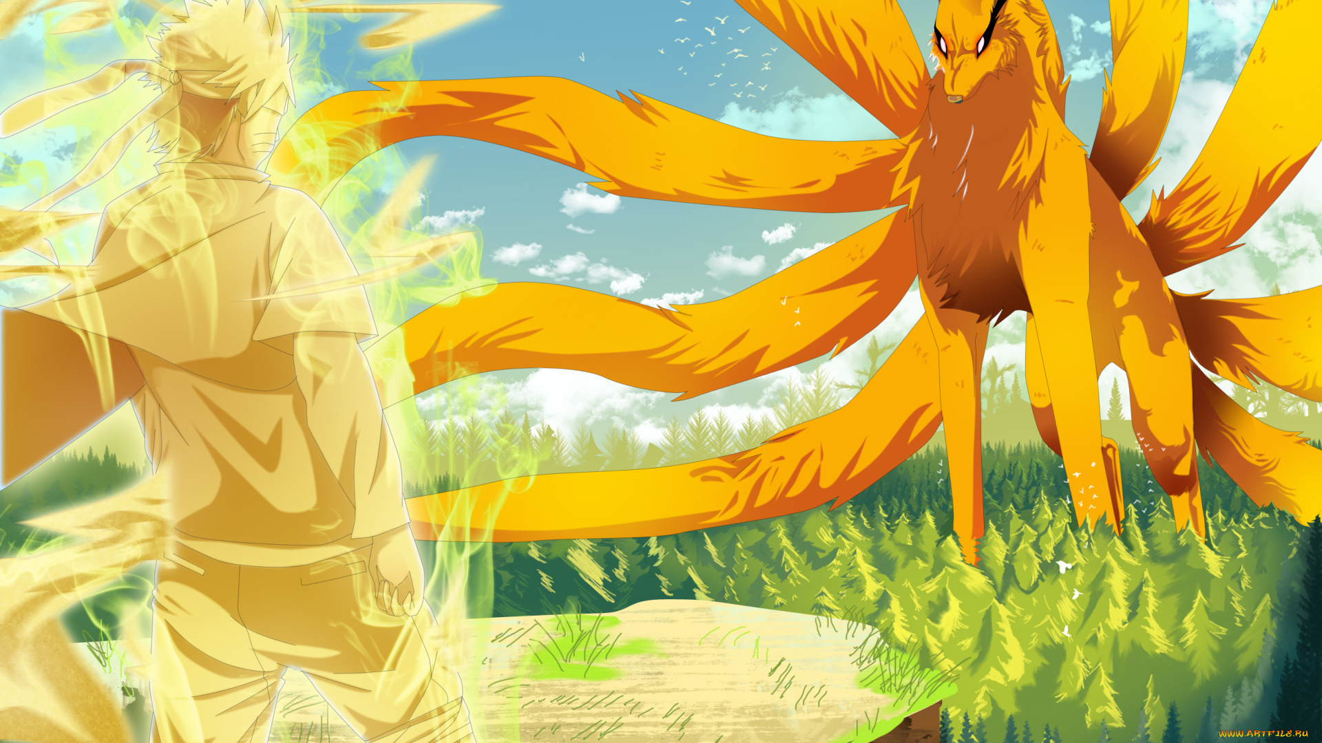 аниме, naruto, kyuubi, uzumaki