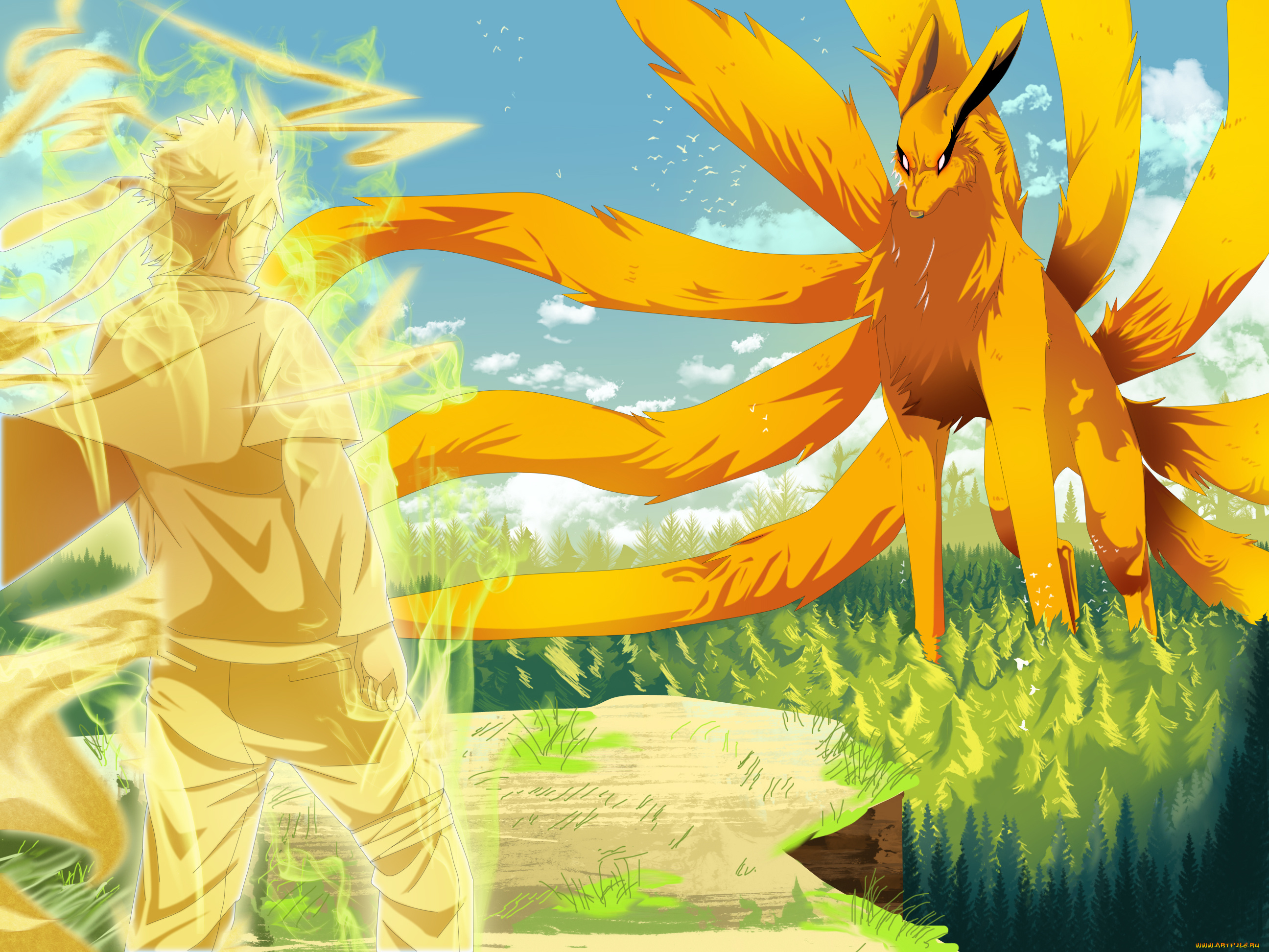 аниме, naruto, kyuubi, uzumaki