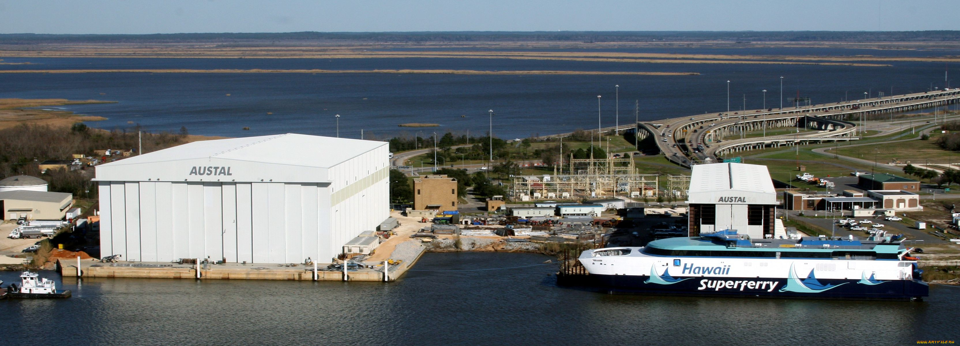 корабли, порты, причалы, катамаран