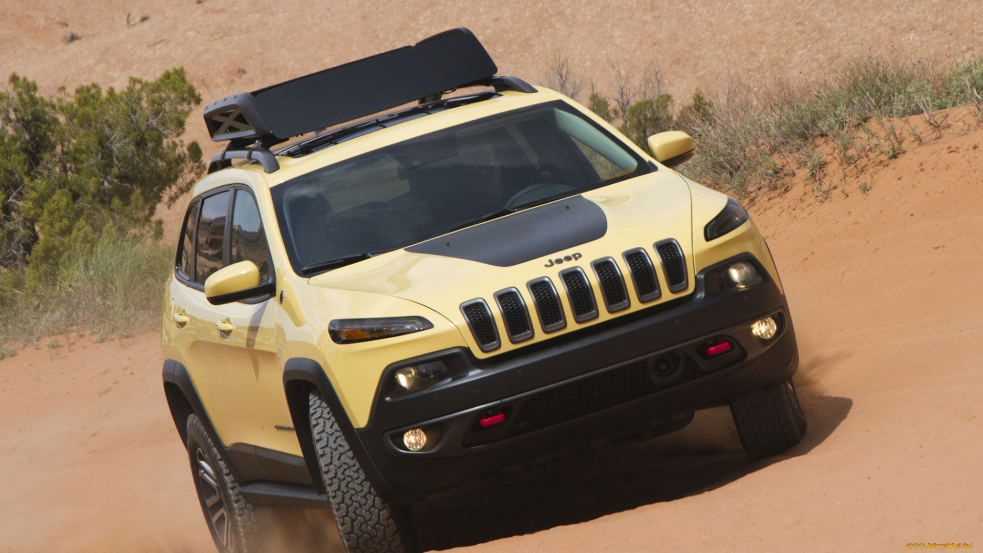 автомобили, jeep, cherokee, желтый, kl, concept, dakar