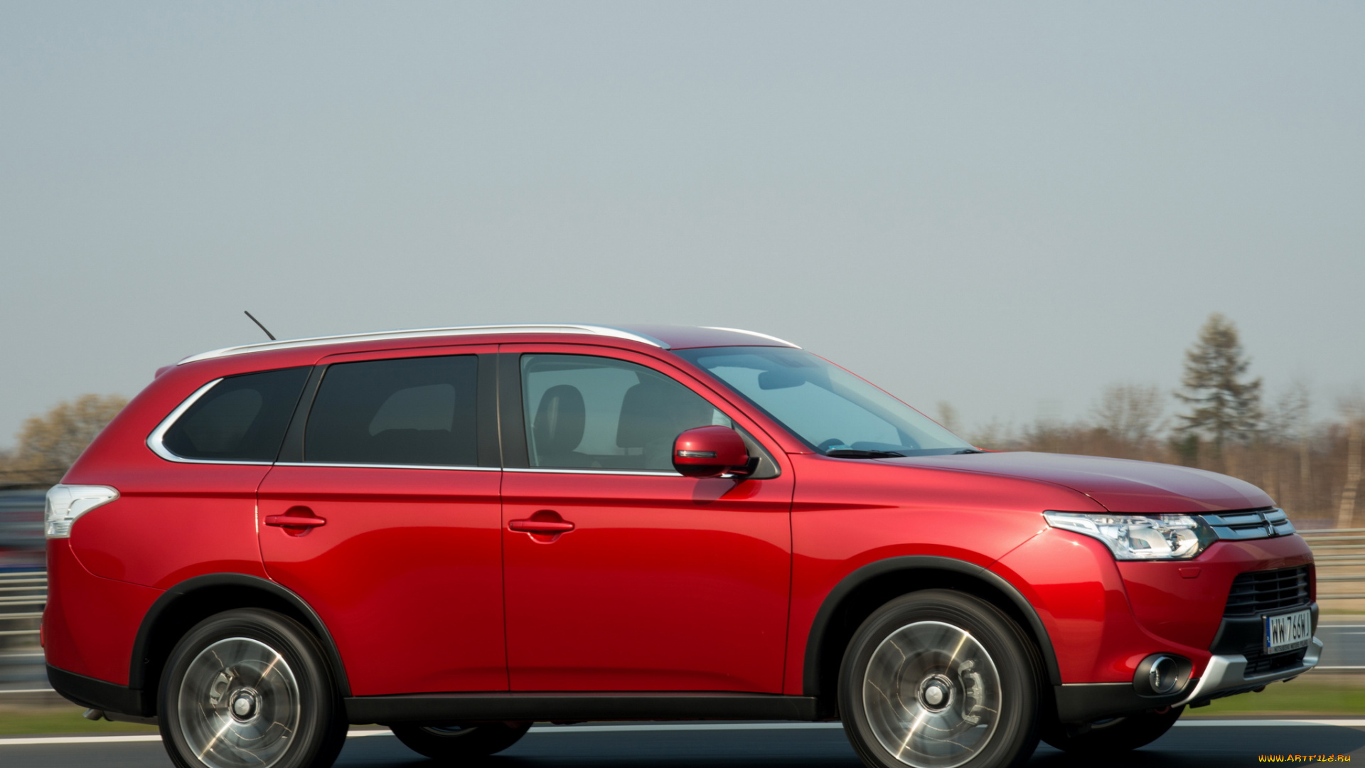 автомобили, mitsubishi, outlander, 2014, красный