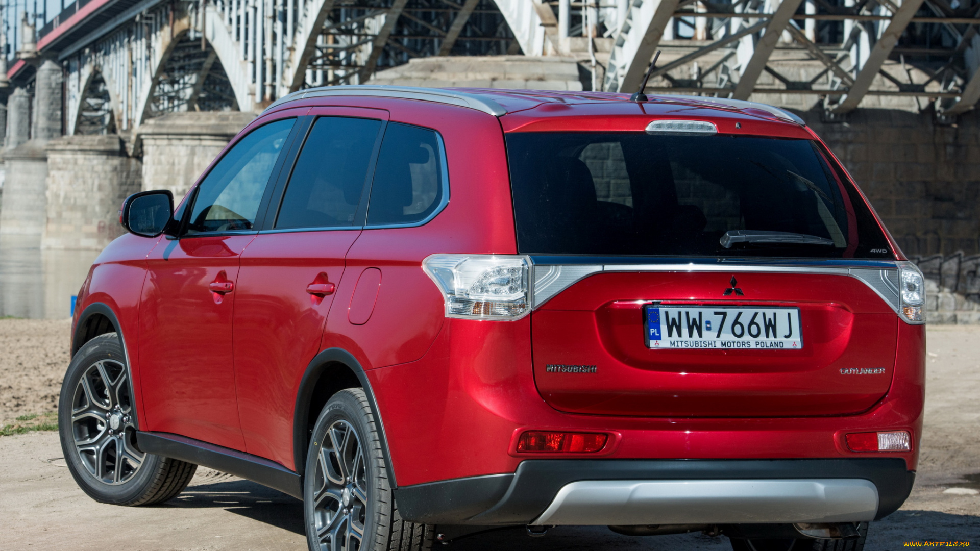 автомобили, mitsubishi, outlander, 2014, красный