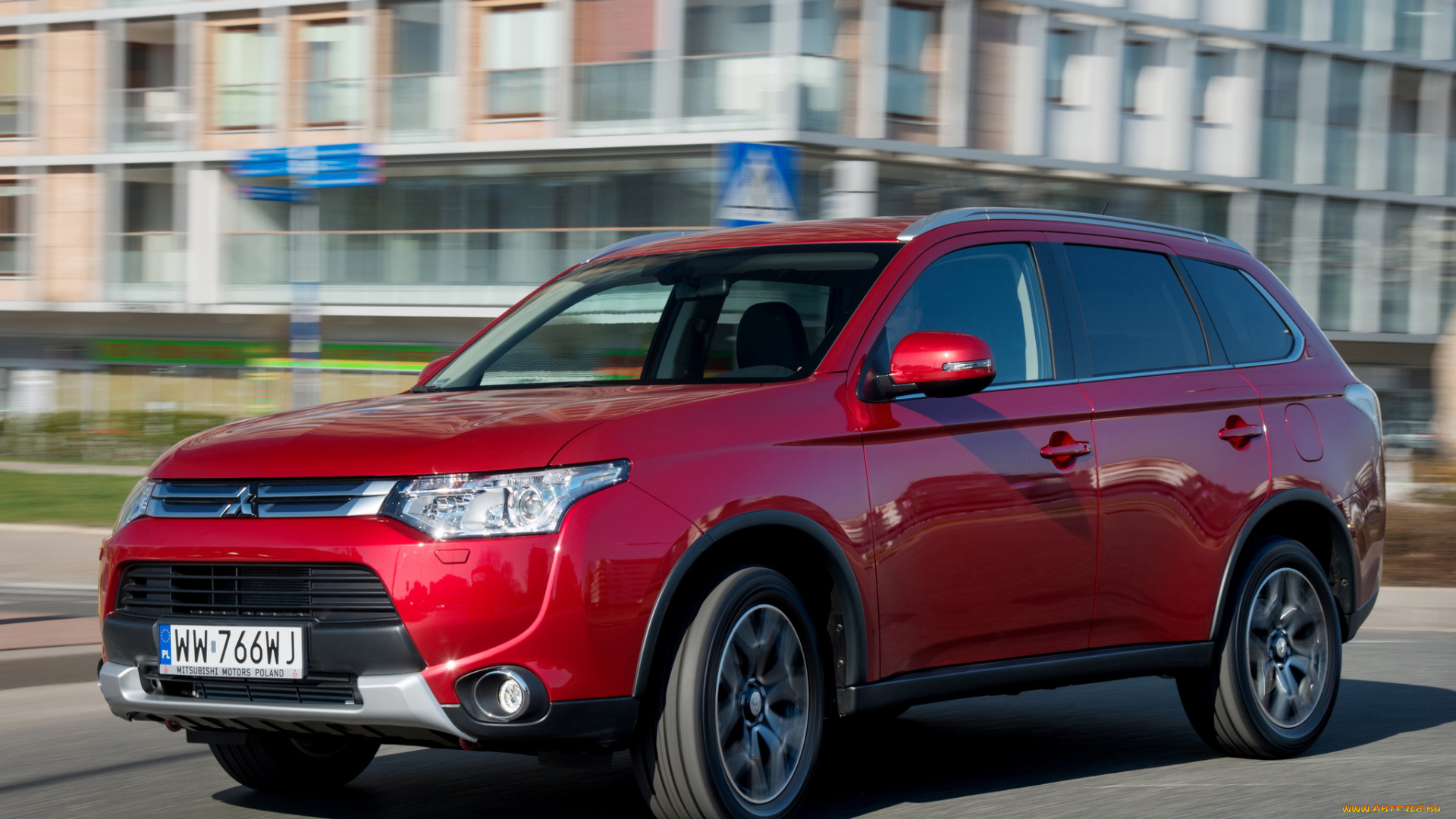 автомобили, mitsubishi, outlander, 2014, красный
