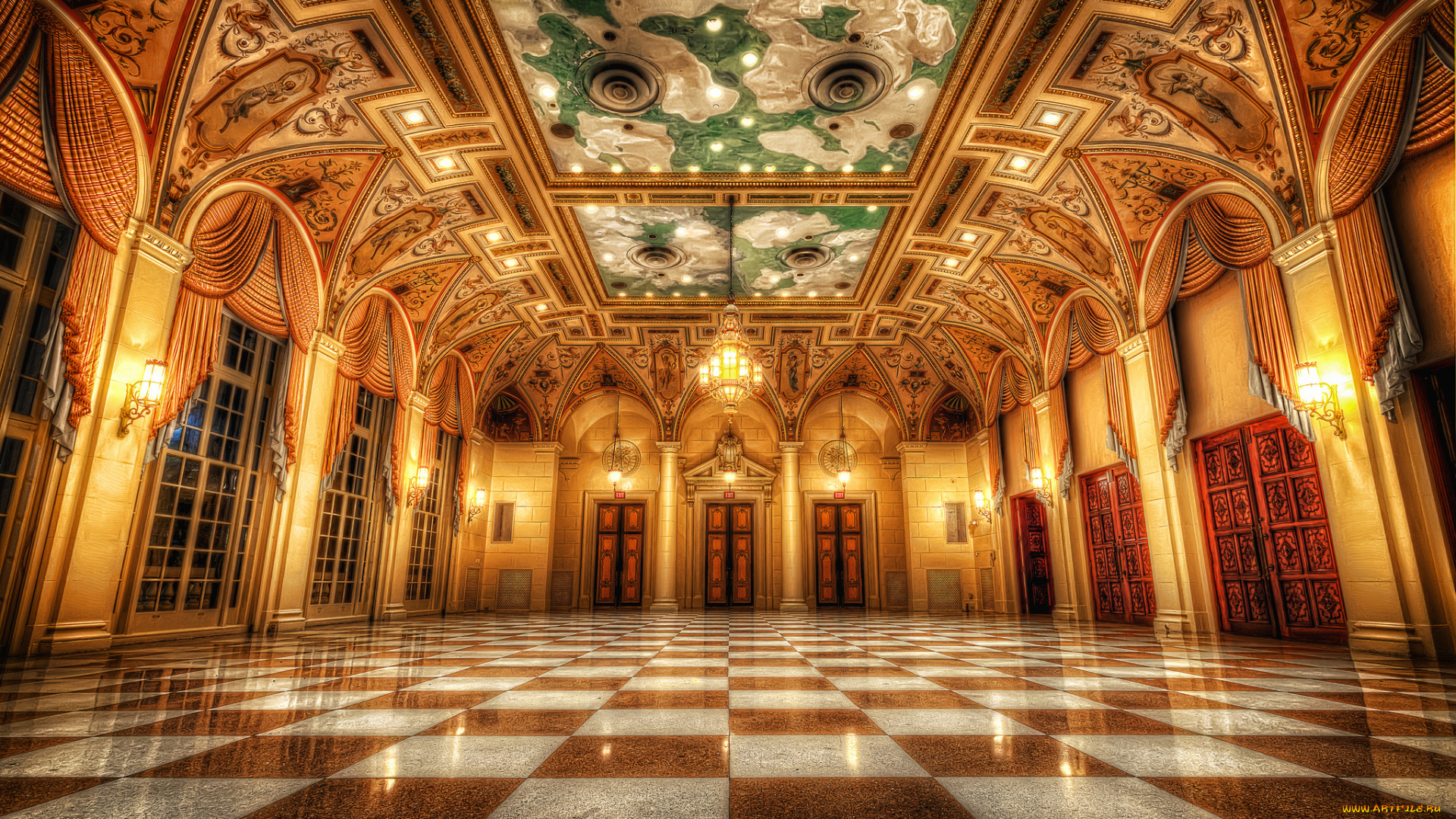 breakers, ballroom, интерьер, холлы, , лестницы, , корридоры, зал, декор