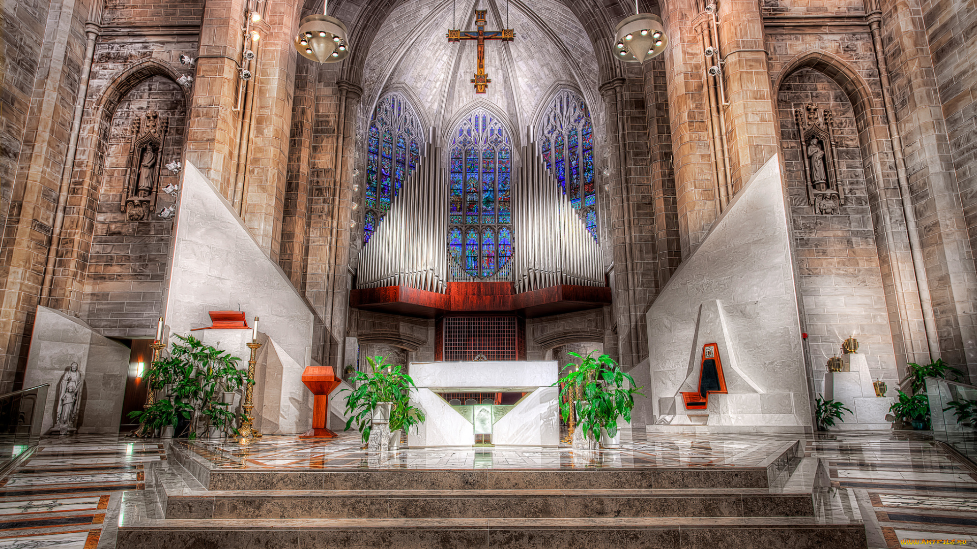 cathedral, of, the, most, blessed, sacrament, интерьер, убранство, , роспись, храма, церковь, пространство