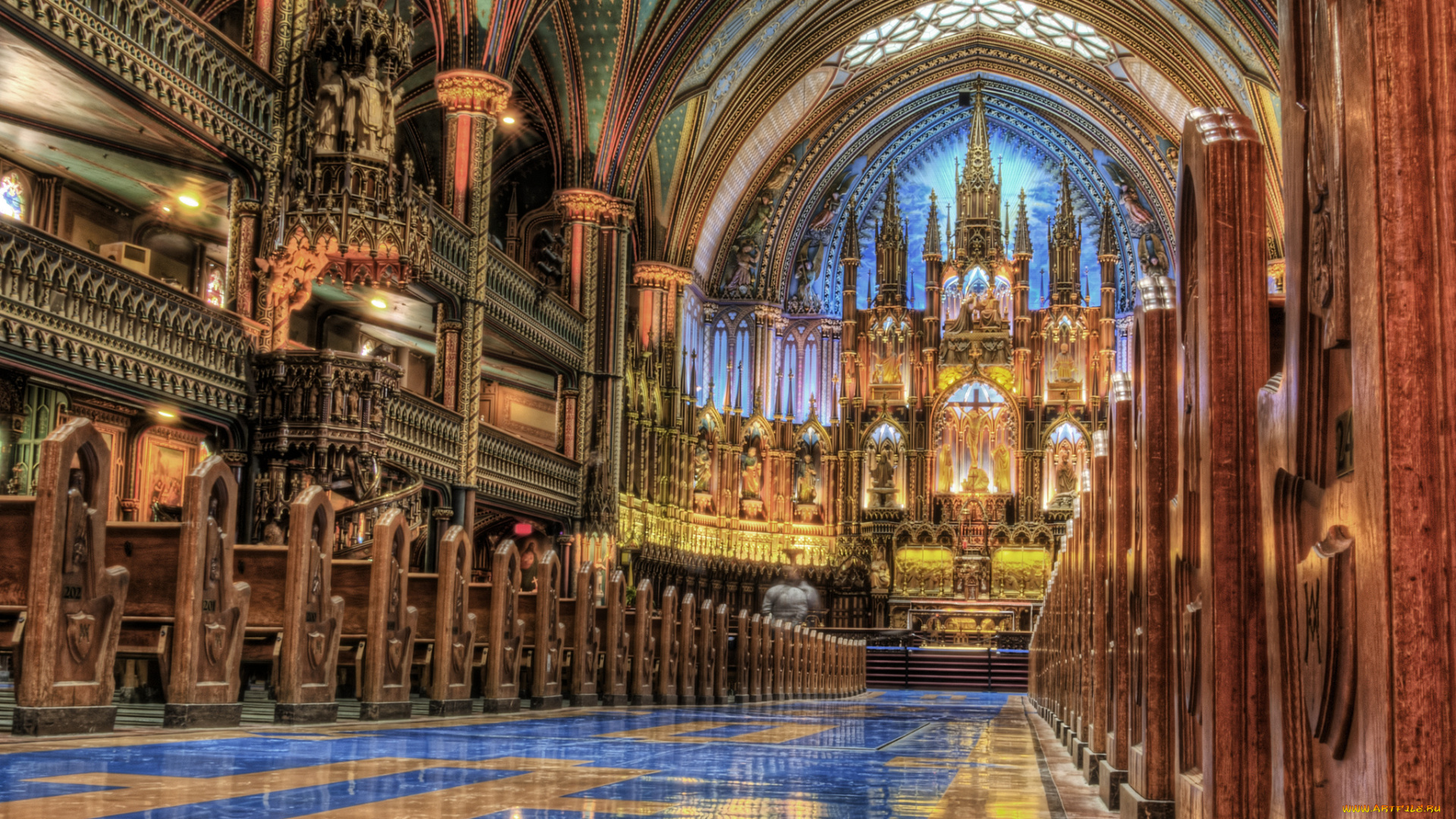 notre, dame, basillica, in, montreal, интерьер, убранство, , роспись, храма, собор