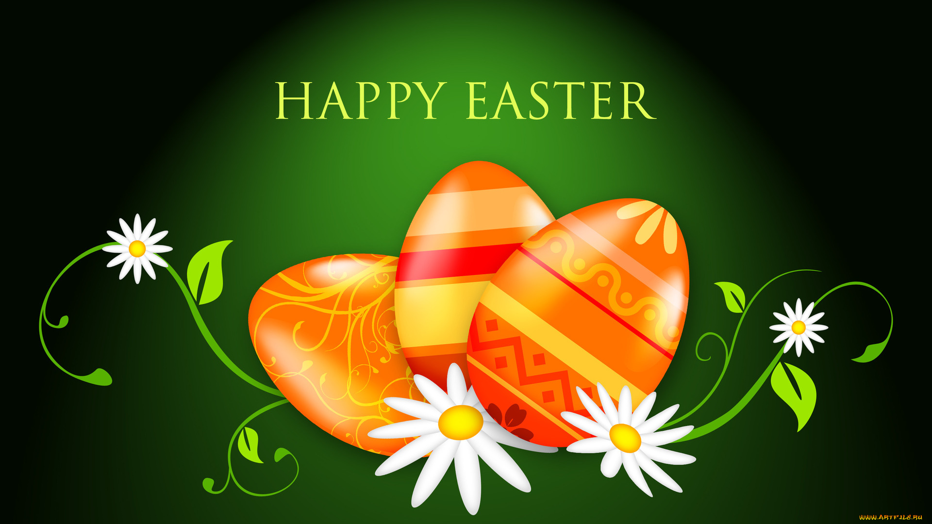 праздничные, пасха, яйца, фон, цветы