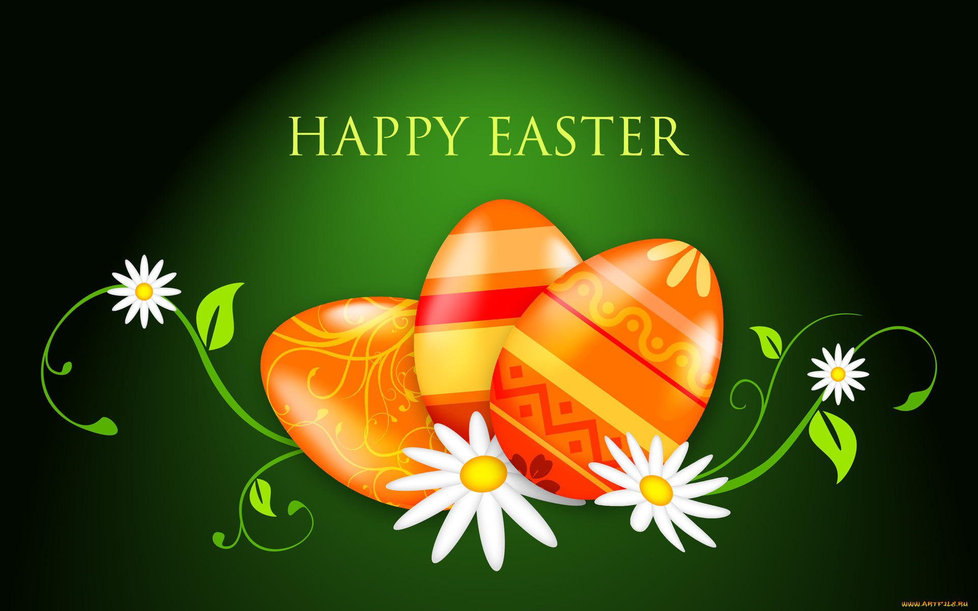 праздничные, пасха, яйца, фон, цветы