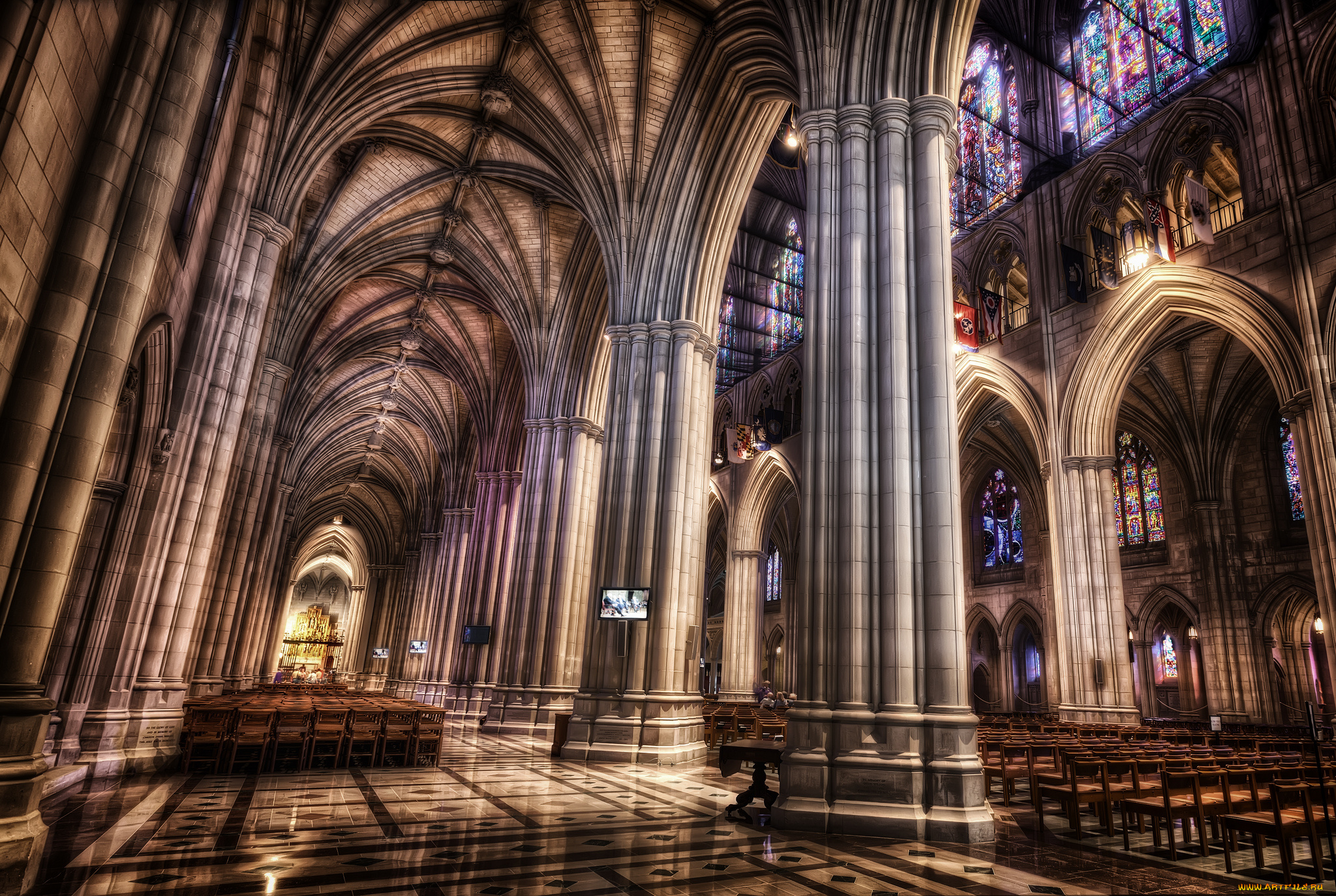 washington, national, cathedral, интерьер, убранство, , роспись, храма, собор, пространство