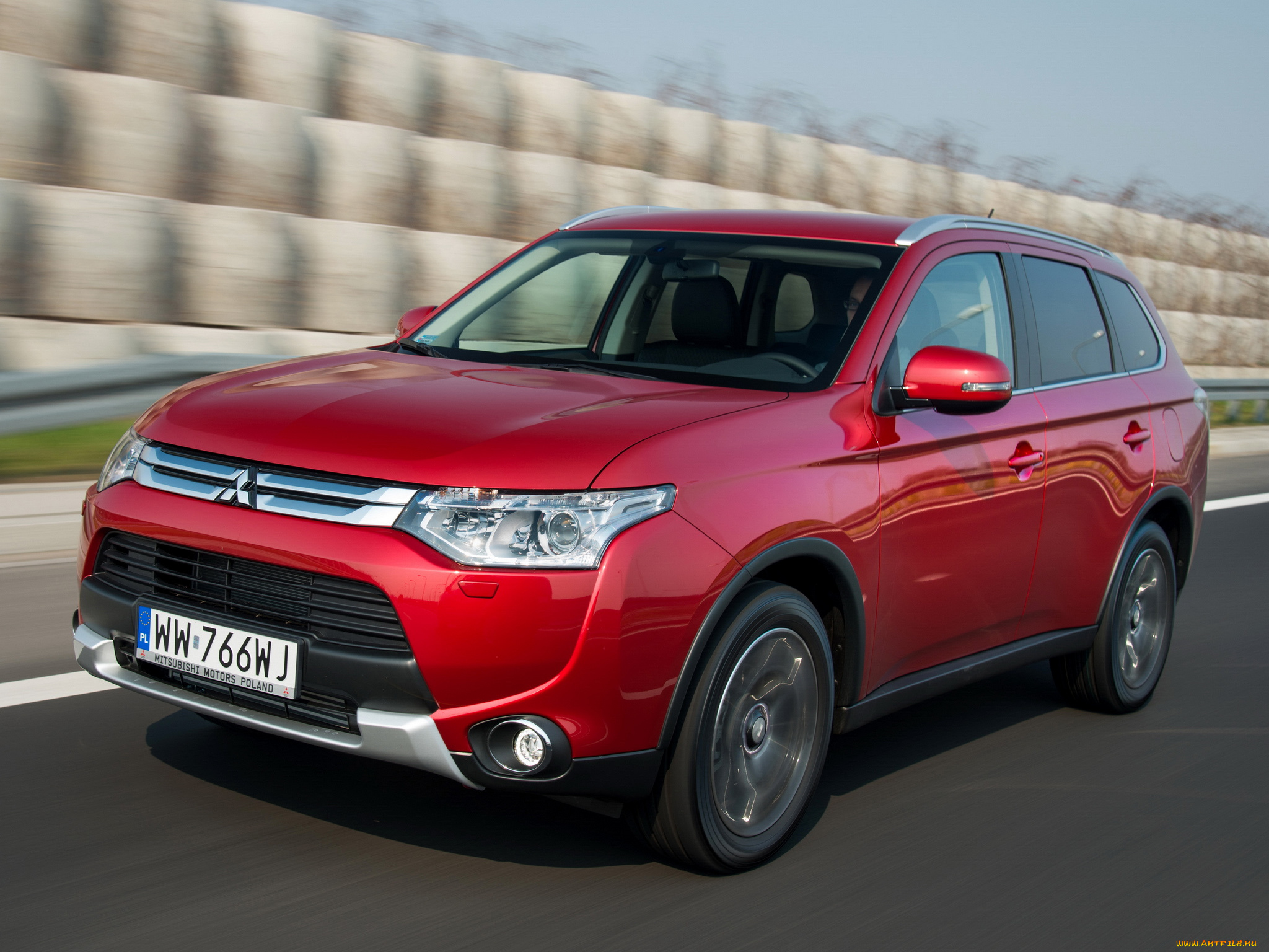 автомобили, mitsubishi, outlander, 2014, красный