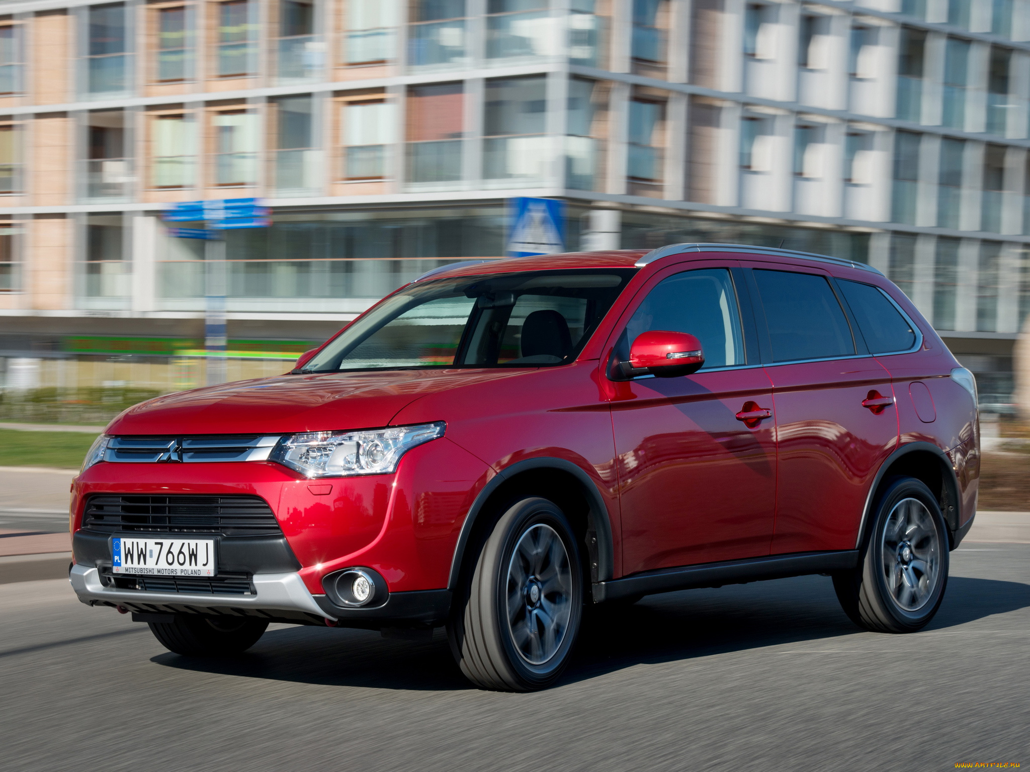 автомобили, mitsubishi, outlander, 2014, красный