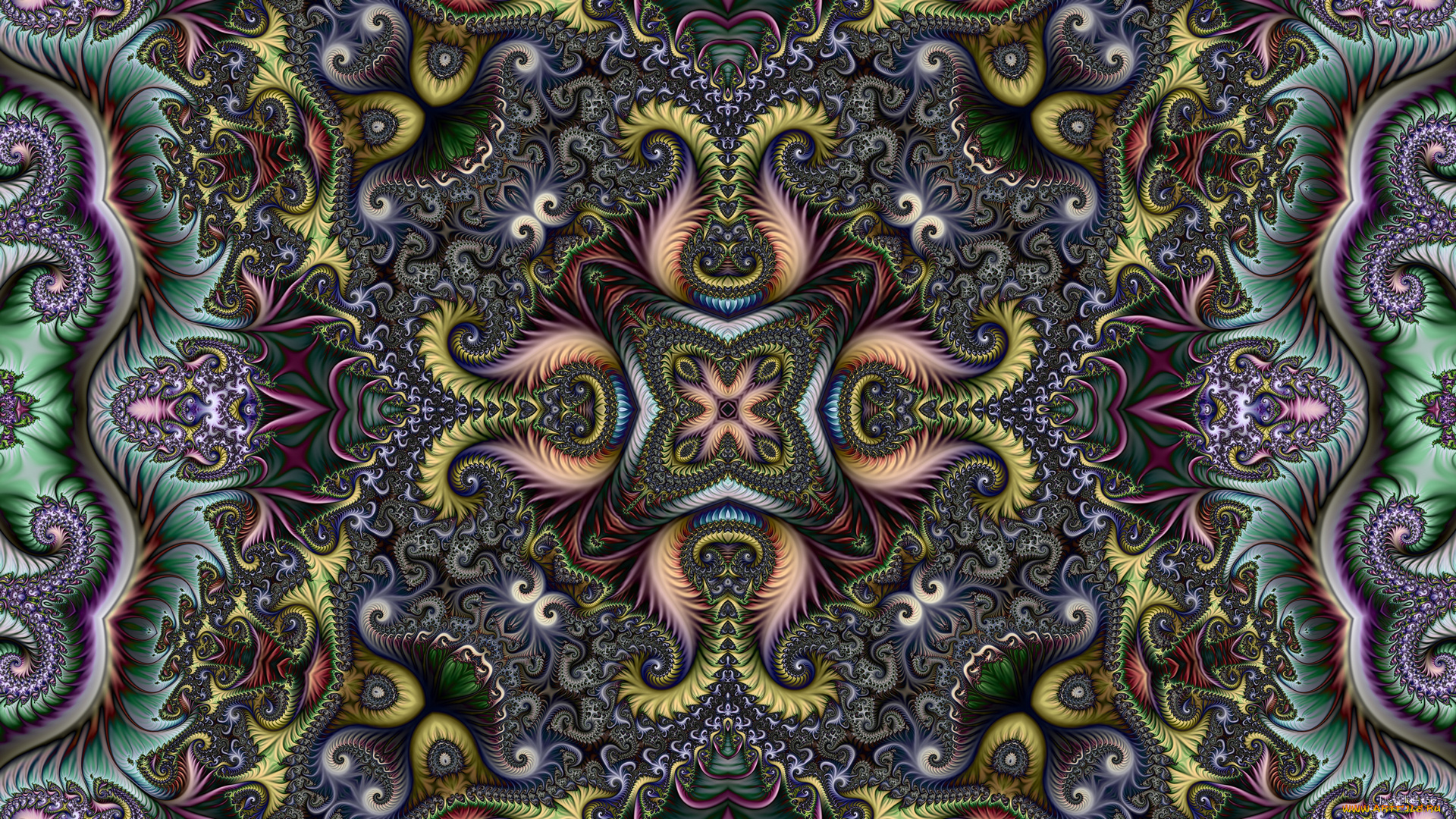 3д, графика, фракталы, , fractal, узор, фон, цвета