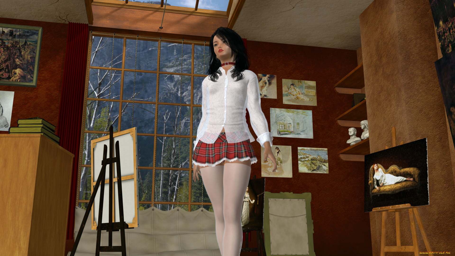 3д, графика, люди, , people, взгляд, девушка, фон