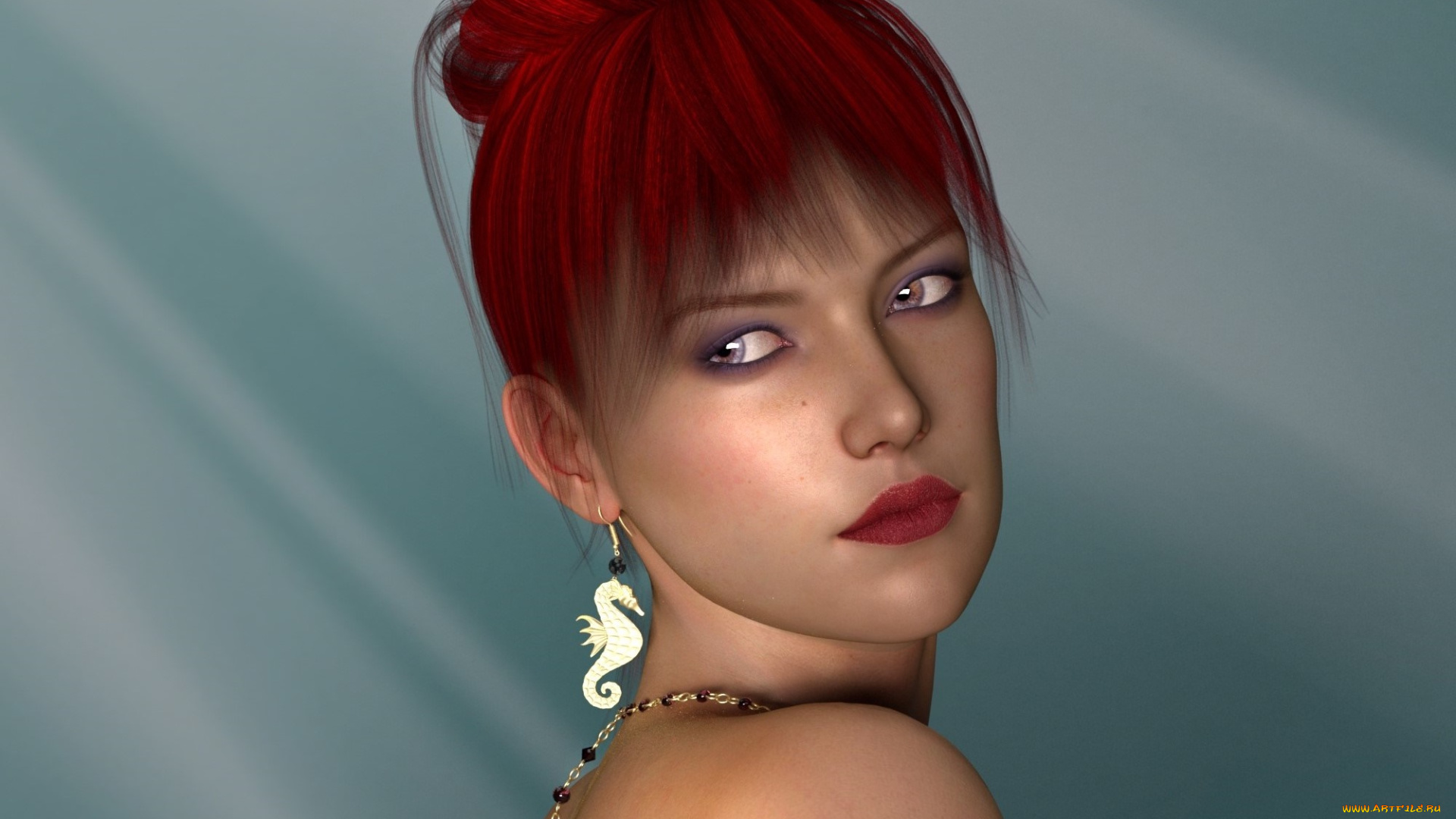 3д, графика, портрет, , portraits, девушка, фон, взгляд