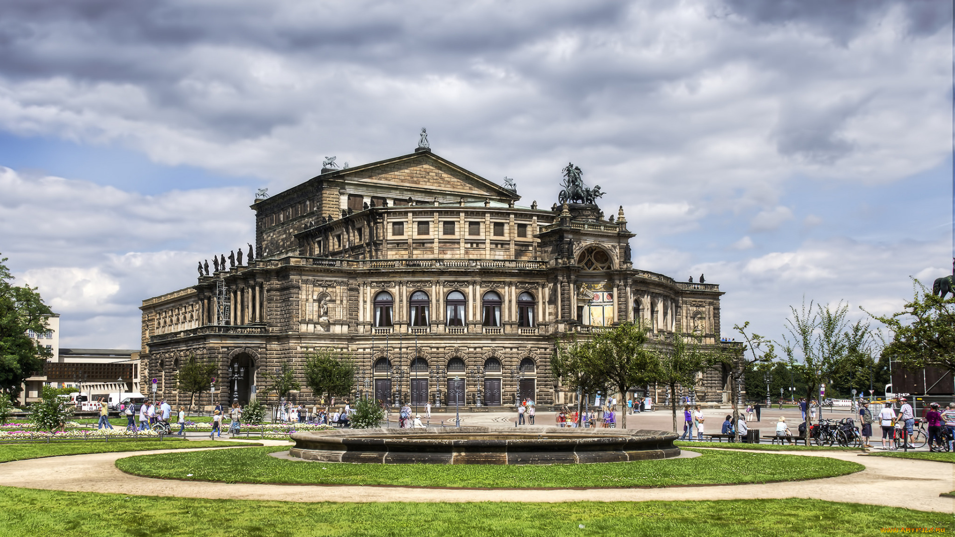 dresden, города, дрезден, , германия, театр, площадь