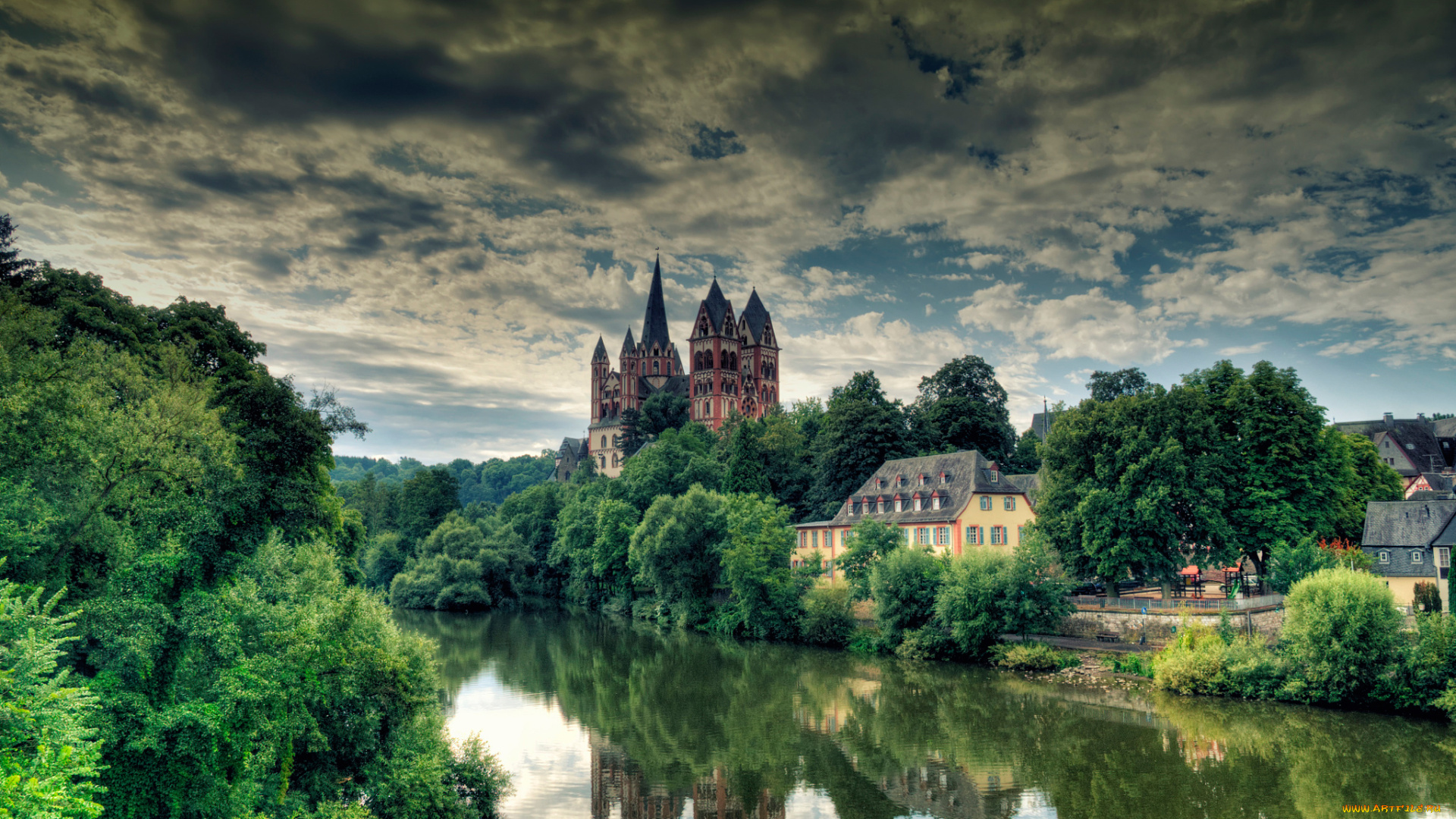 города, -, католические, соборы, , костелы, , аббатства, limburg, an, der, lahn, кафедральный, собор, святого, георга, германия, лимбург-на-лане