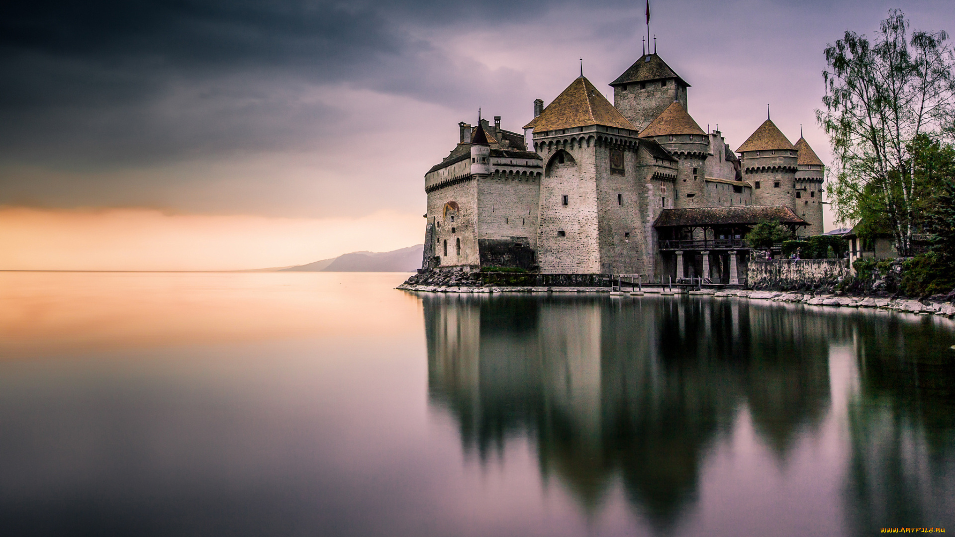 города, замки, швейцарии, швейцария, замок, шильйон, женевское, озеро