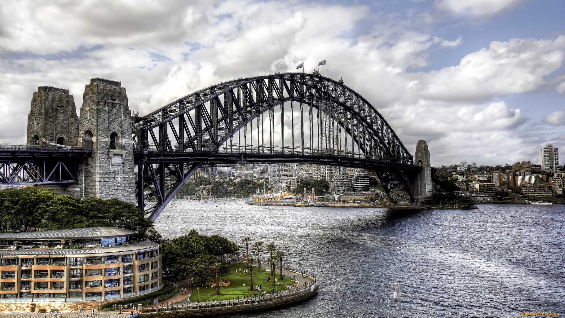 sydney, harbor, города, сидней, , австралия, мост, пролив