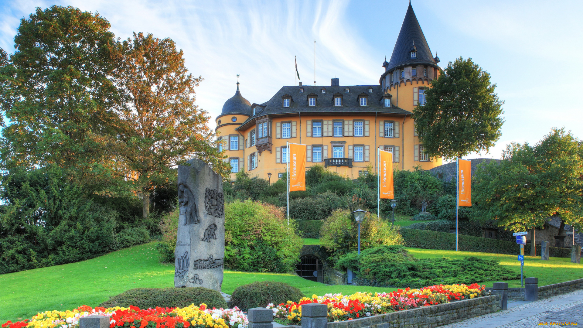 замок, genovevaburg, , германия, города, замки, германии, замок, германия, mayen, genovevaburg, газон, ландшафт