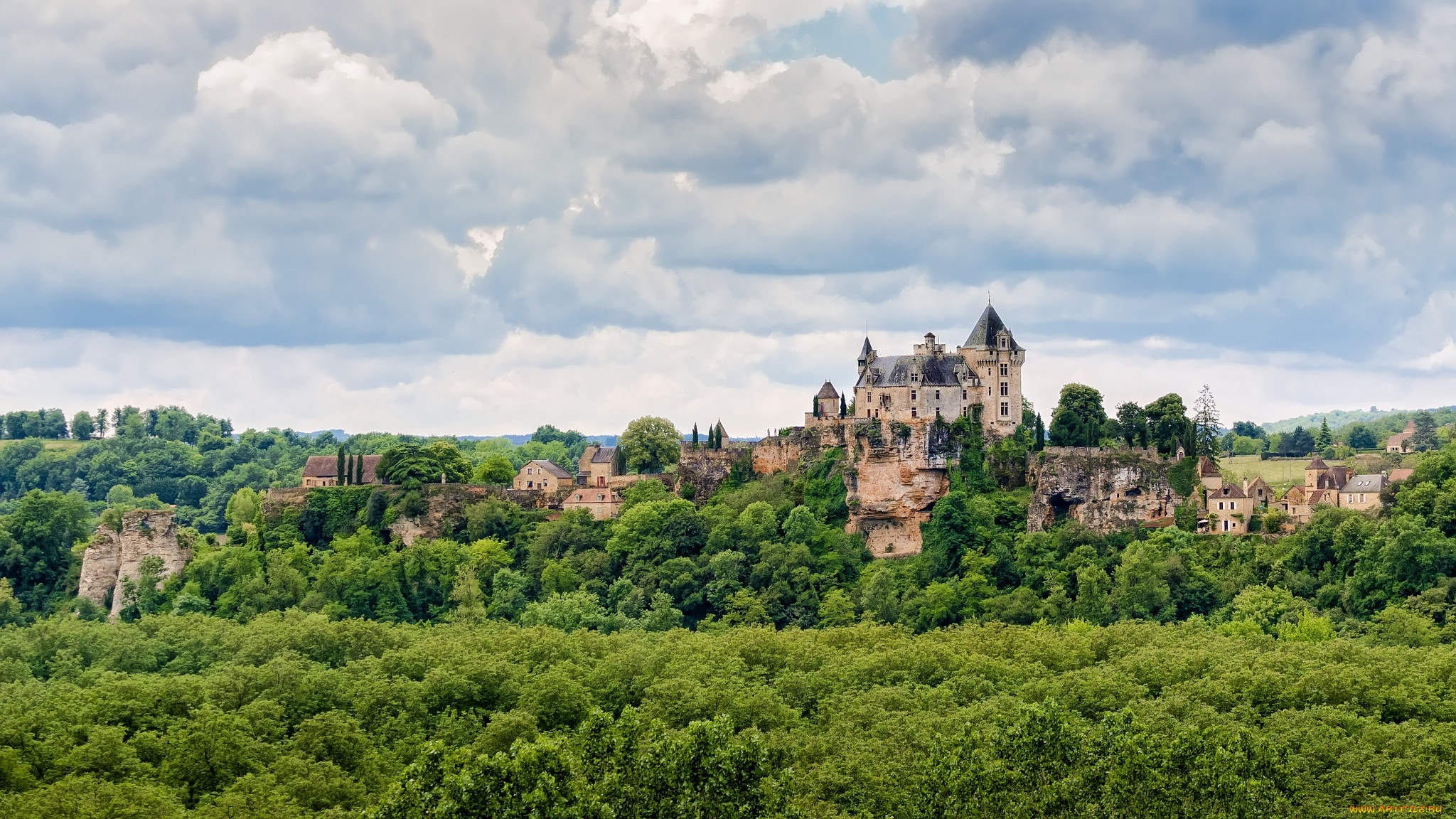 ch&, 226, teau, de, montfort, города, -, пейзажи, лес, замок