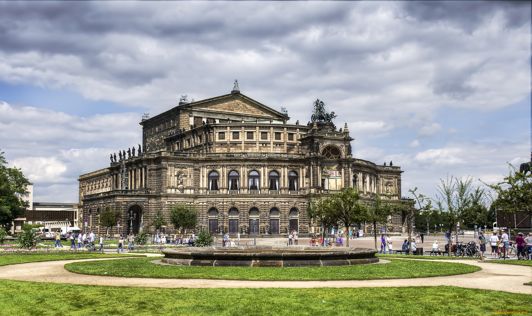 dresden, города, дрезден, , германия, театр, площадь