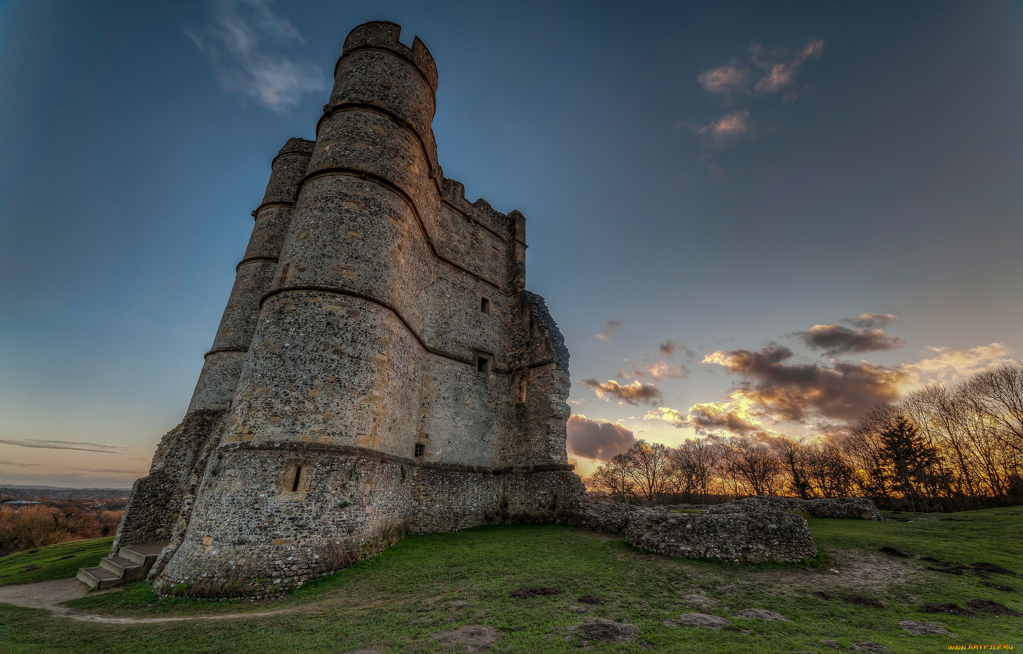 donnington, castle, города, замки, англии, сумрак, замок