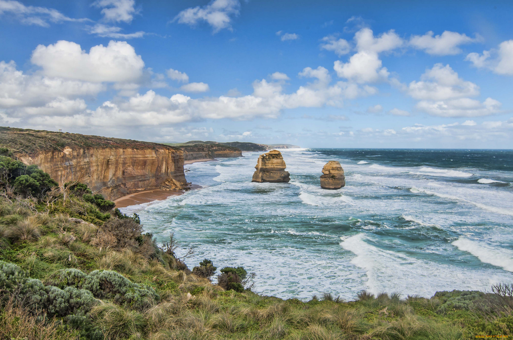 природа, побережье, скалы, волны, океан