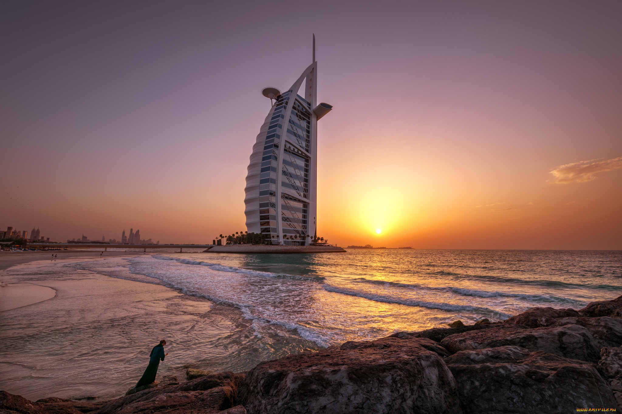 burj, al, arab, -, dubai, города, дубай, , оаэ, парус, отель, заря, океан