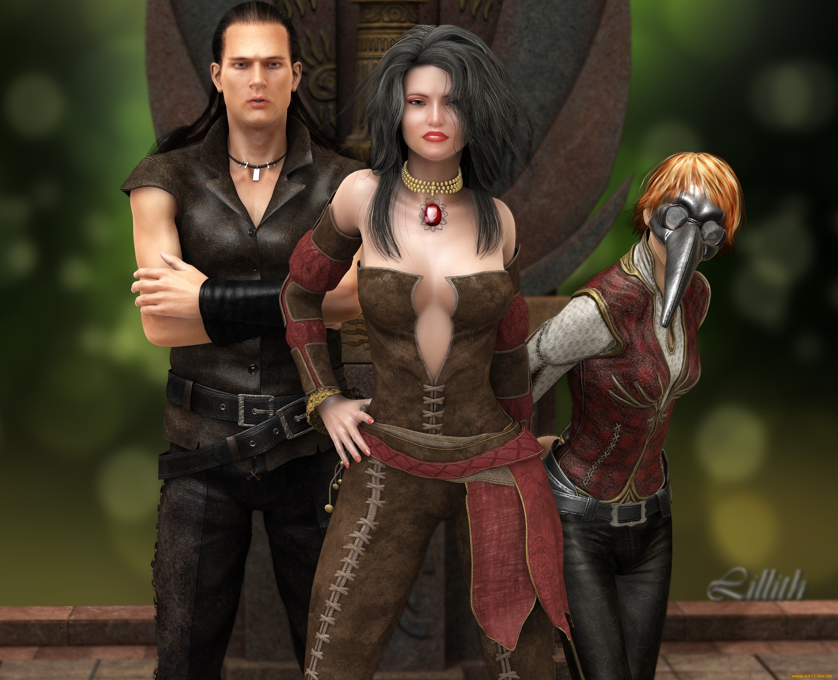 3д, графика, люди, , people, девушка, взгляд, фон, парень