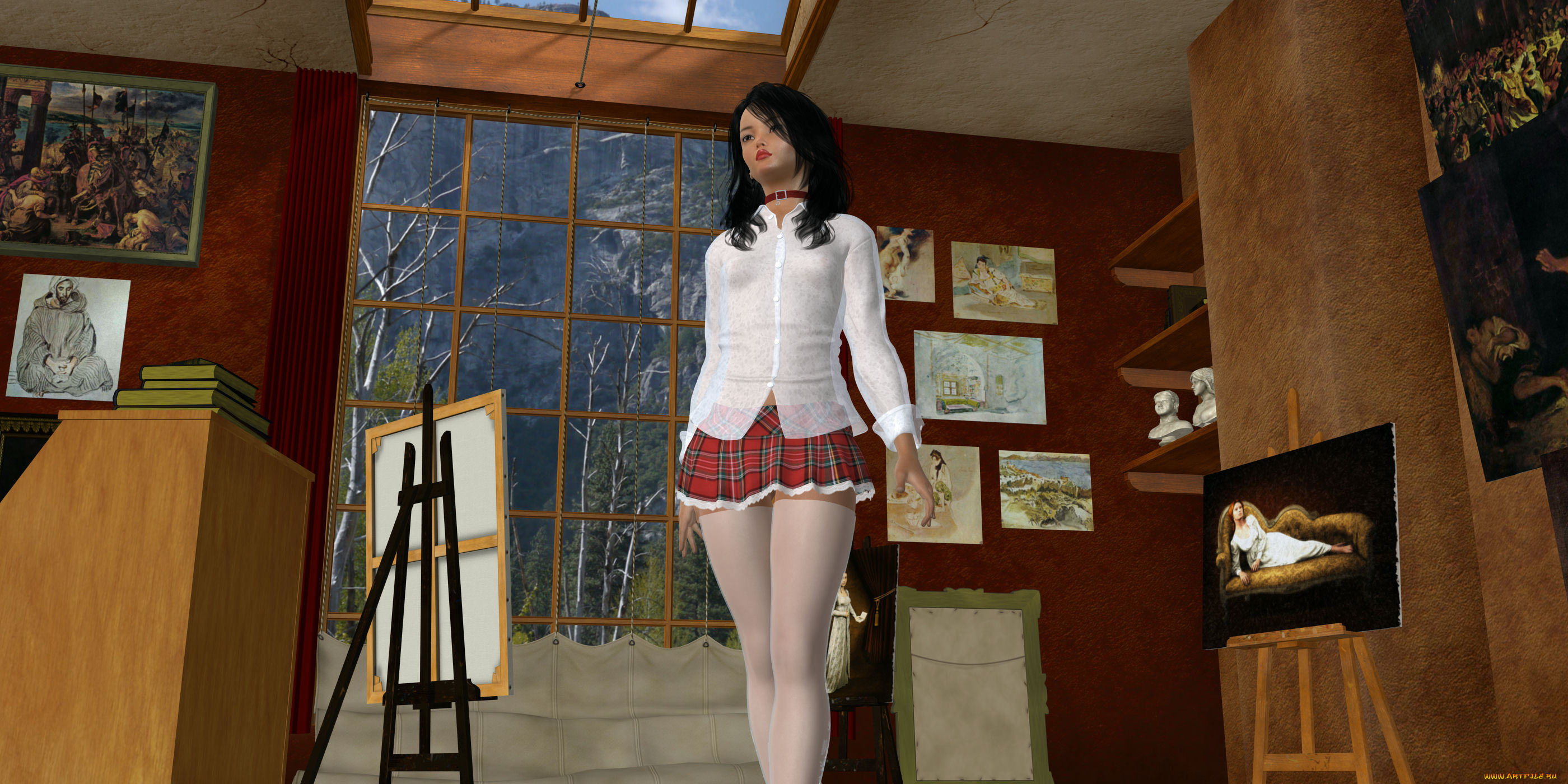 3д, графика, люди, , people, взгляд, девушка, фон