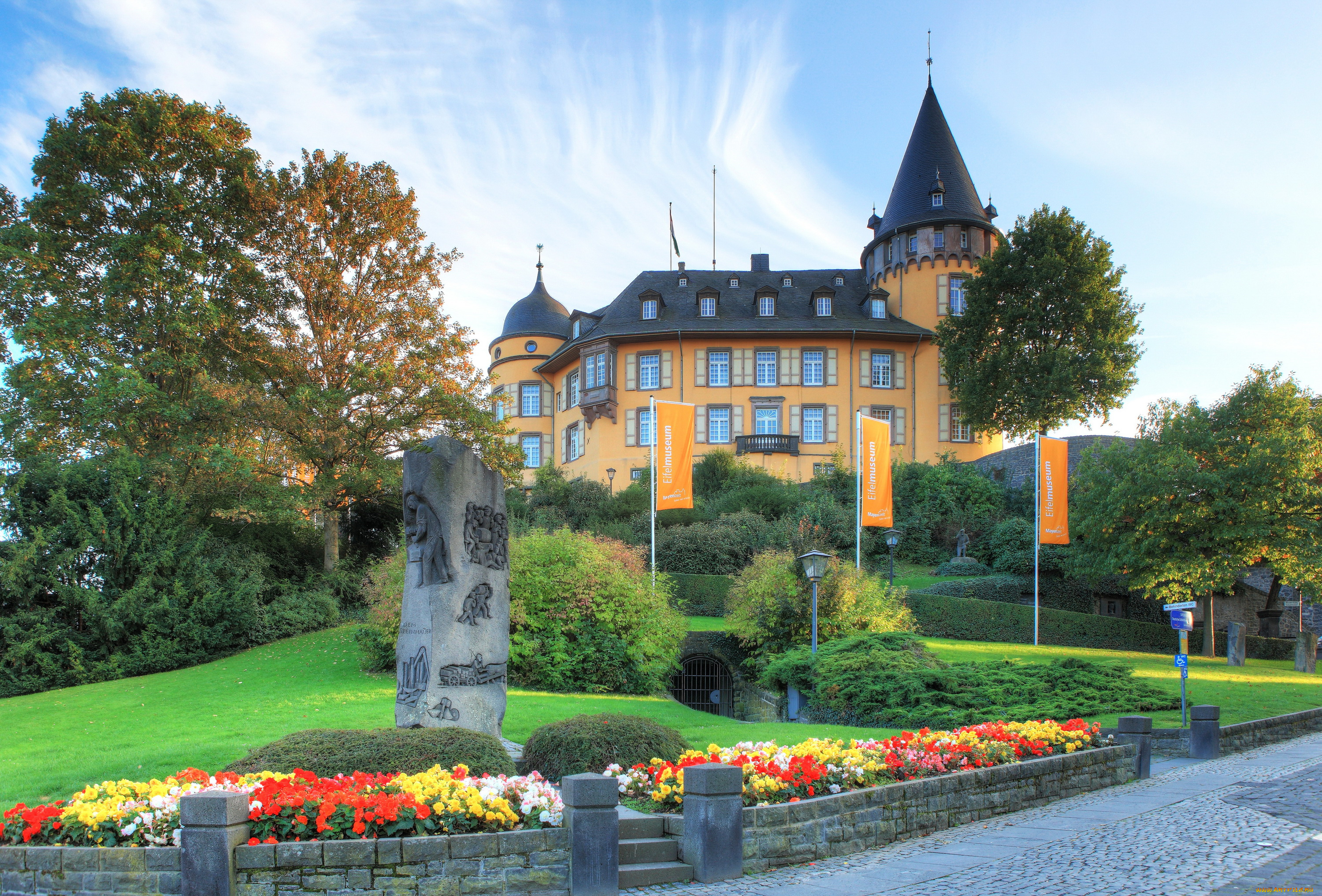 замок, genovevaburg, , германия, города, замки, германии, замок, германия, mayen, genovevaburg, газон, ландшафт