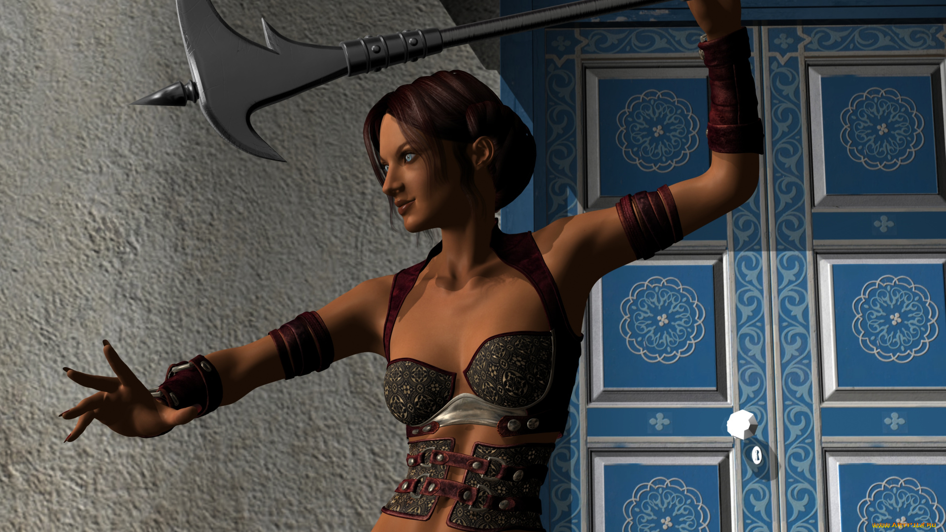 3д, графика, амазонки, , amazon, фон, оружие, взгляд, девушка