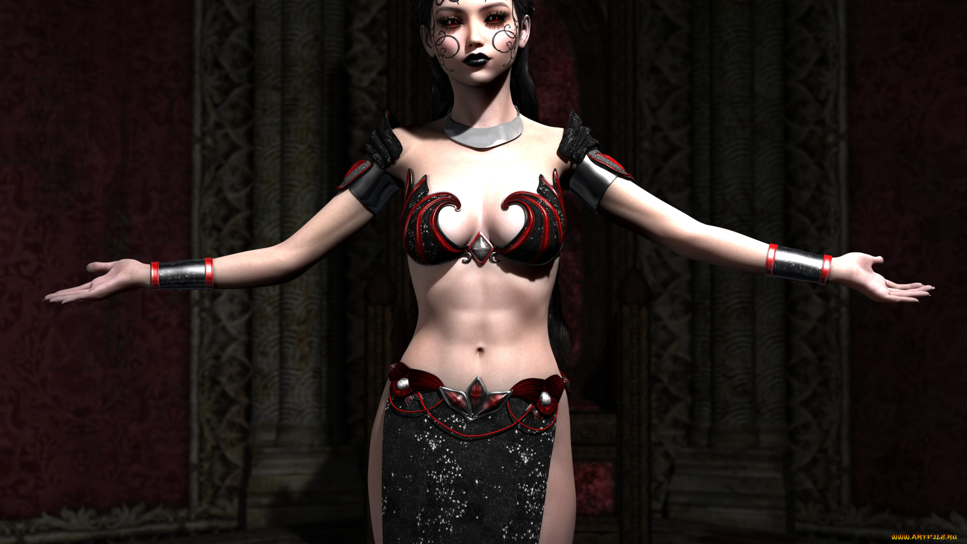 3д, графика, фантазия, , fantasy, девушка, фон, взгляд