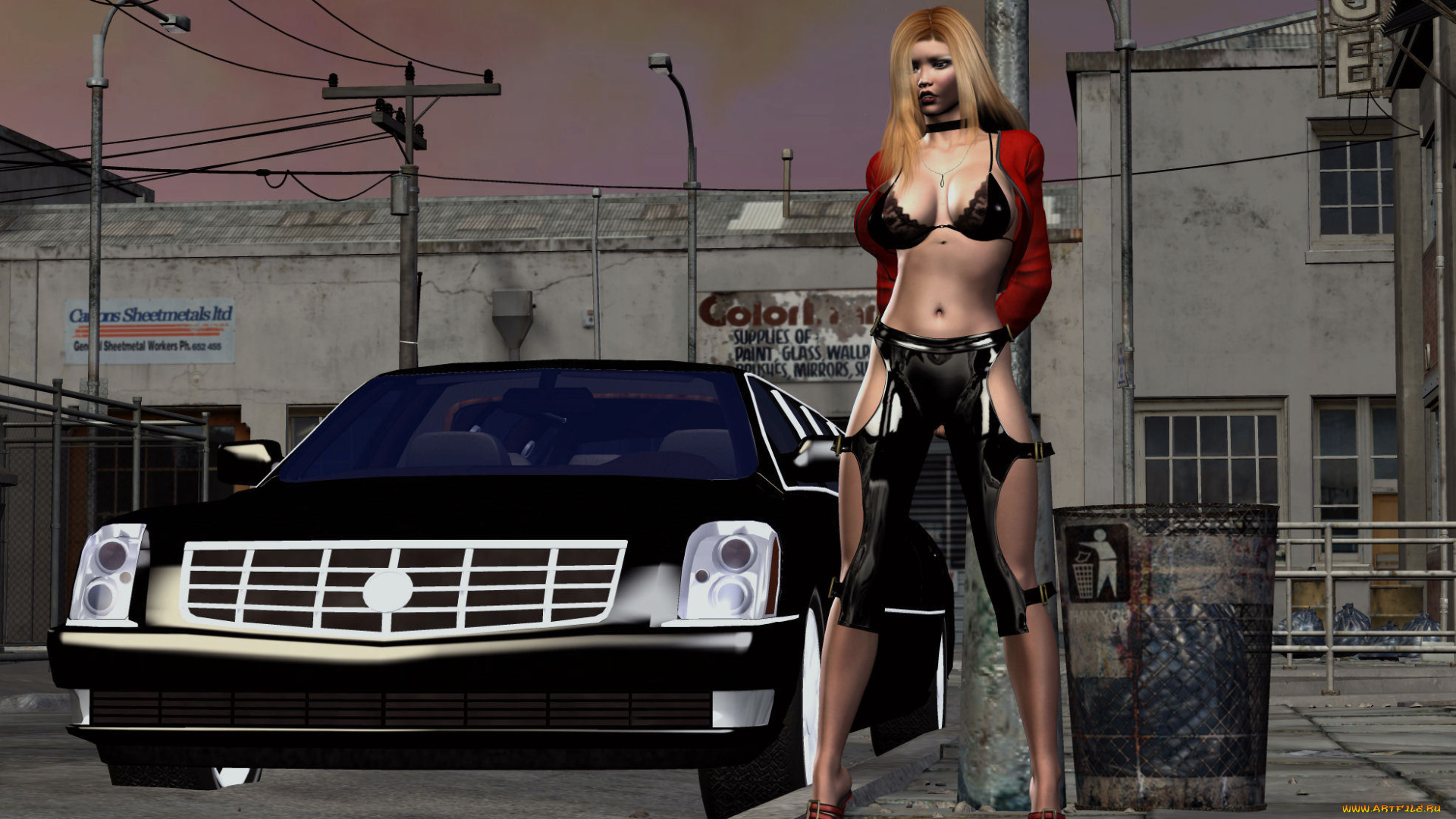 3д, графика, люди-авто, мото, , people-, car, , , moto, взгляд, девушка, автомобиль, фон