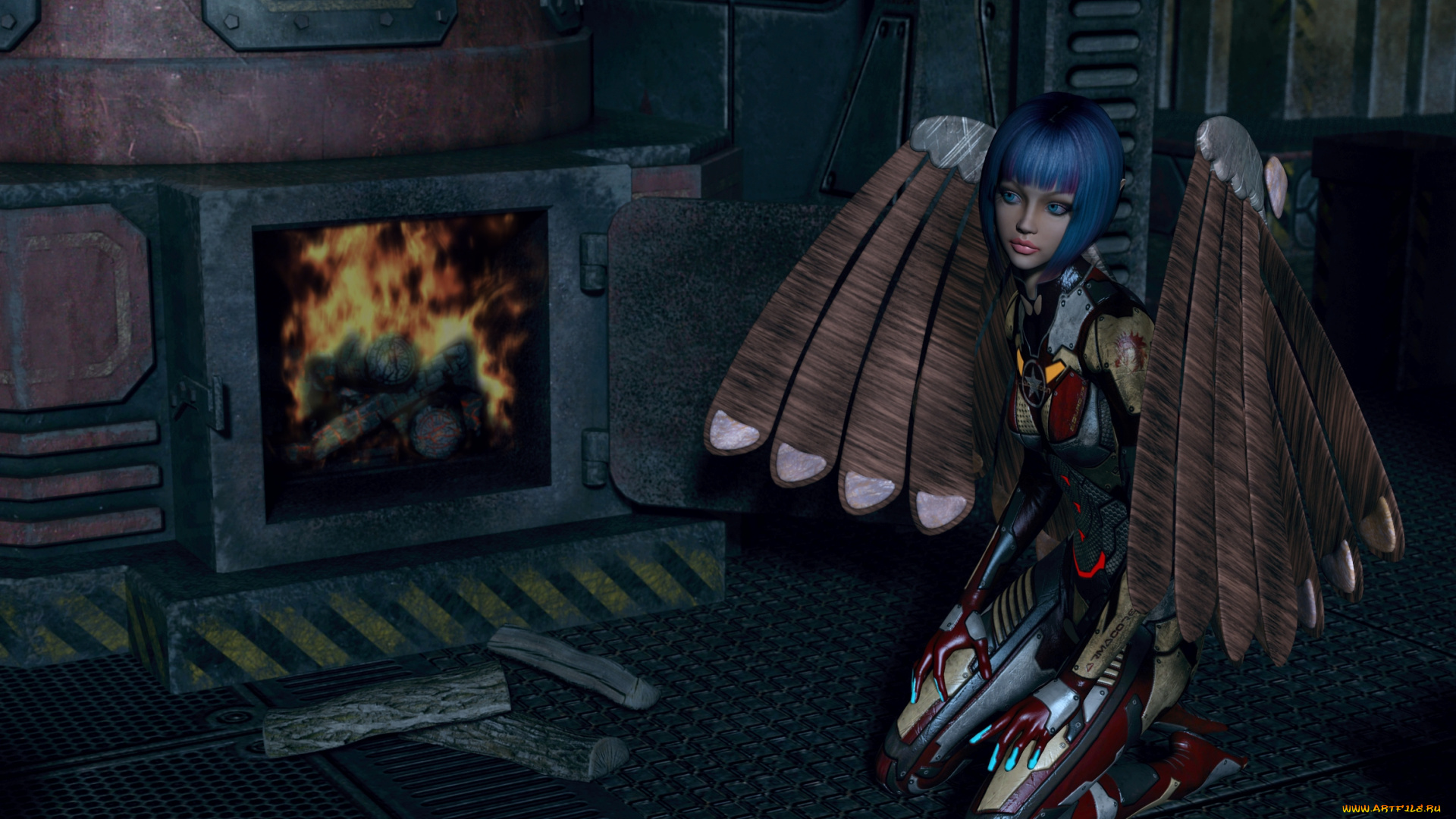 3д, графика, существа, , creatures, фон, взгляд, девушка