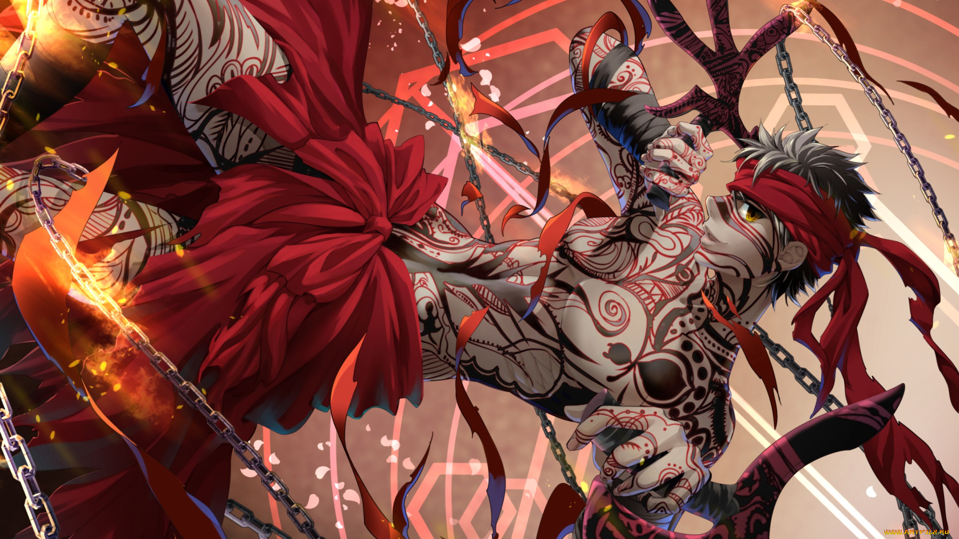 аниме, fate, stay, night, avenger, парень