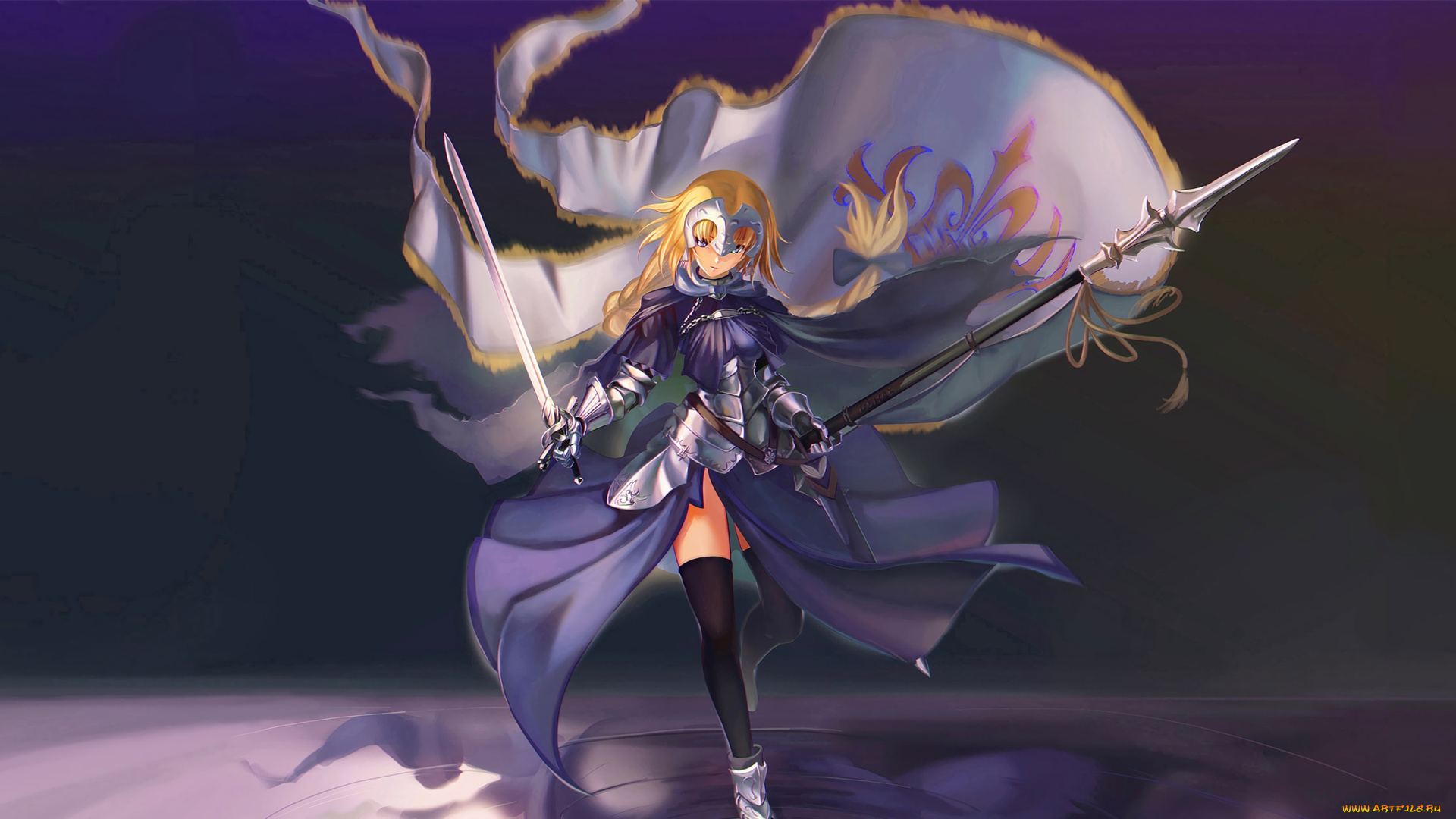 аниме, fate, stay, night, фон, девушка, взгляд