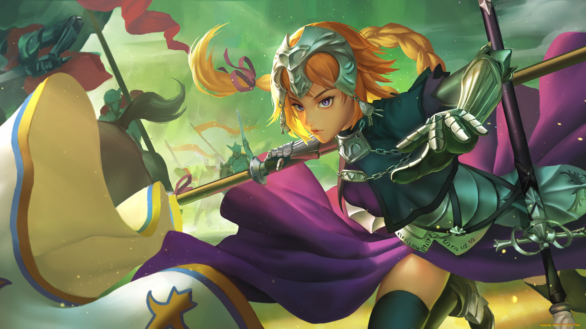 аниме, fate, stay, night, фон, девушка, взгляд