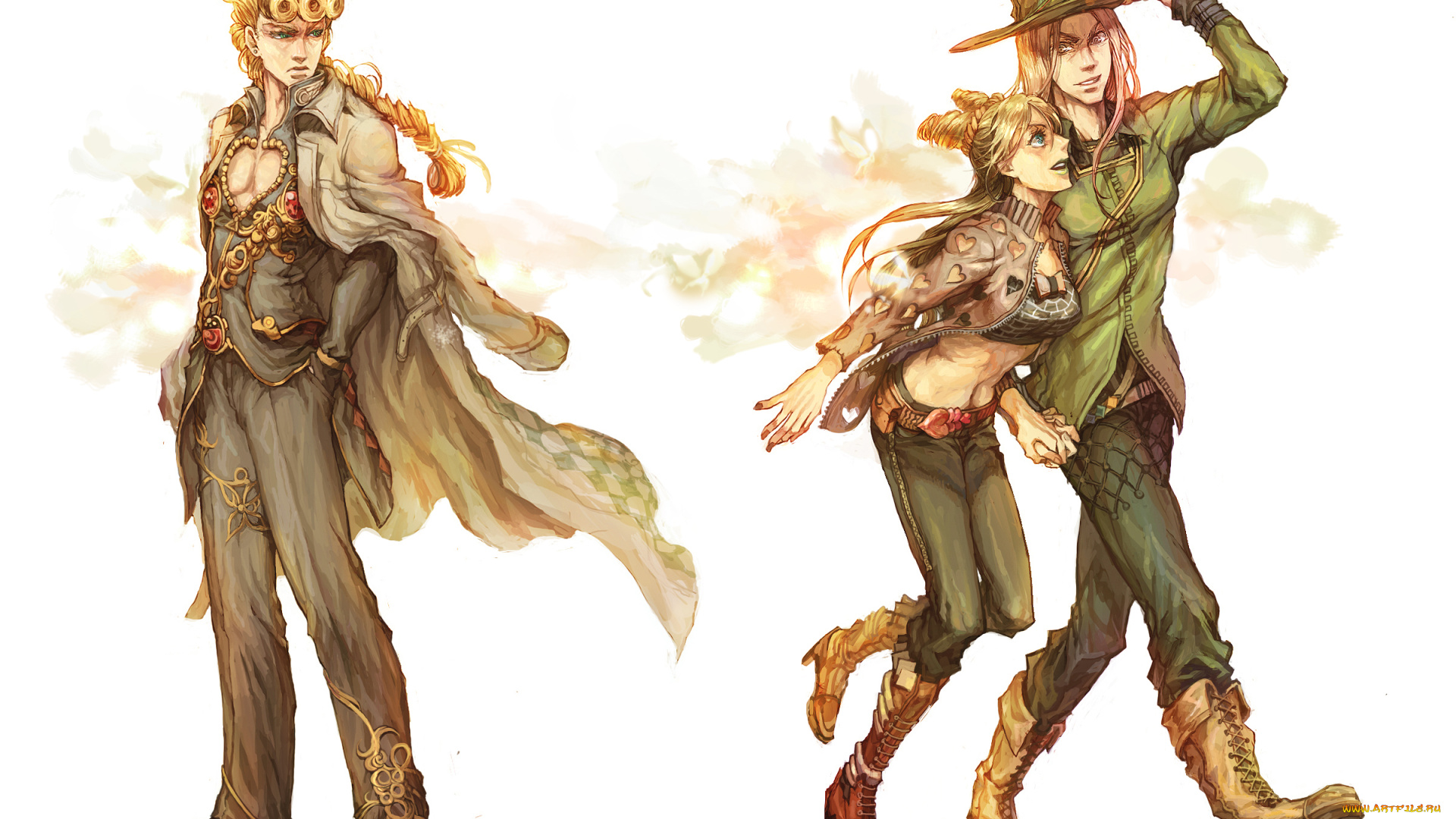 аниме, jojo`s, bizarre, adventure, арт, парни