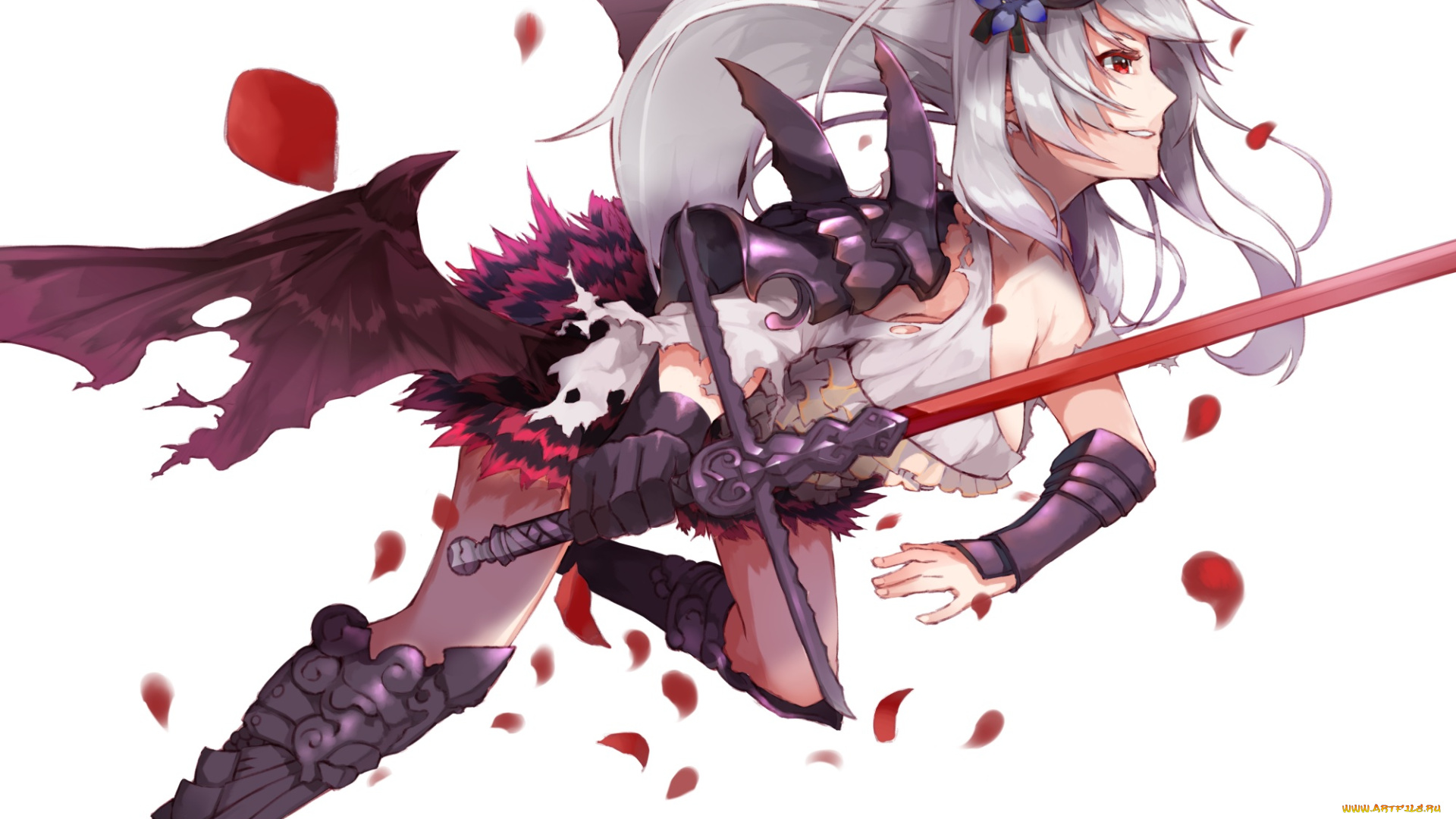 аниме, оружие, , техника, , технологии, девушка, крылья