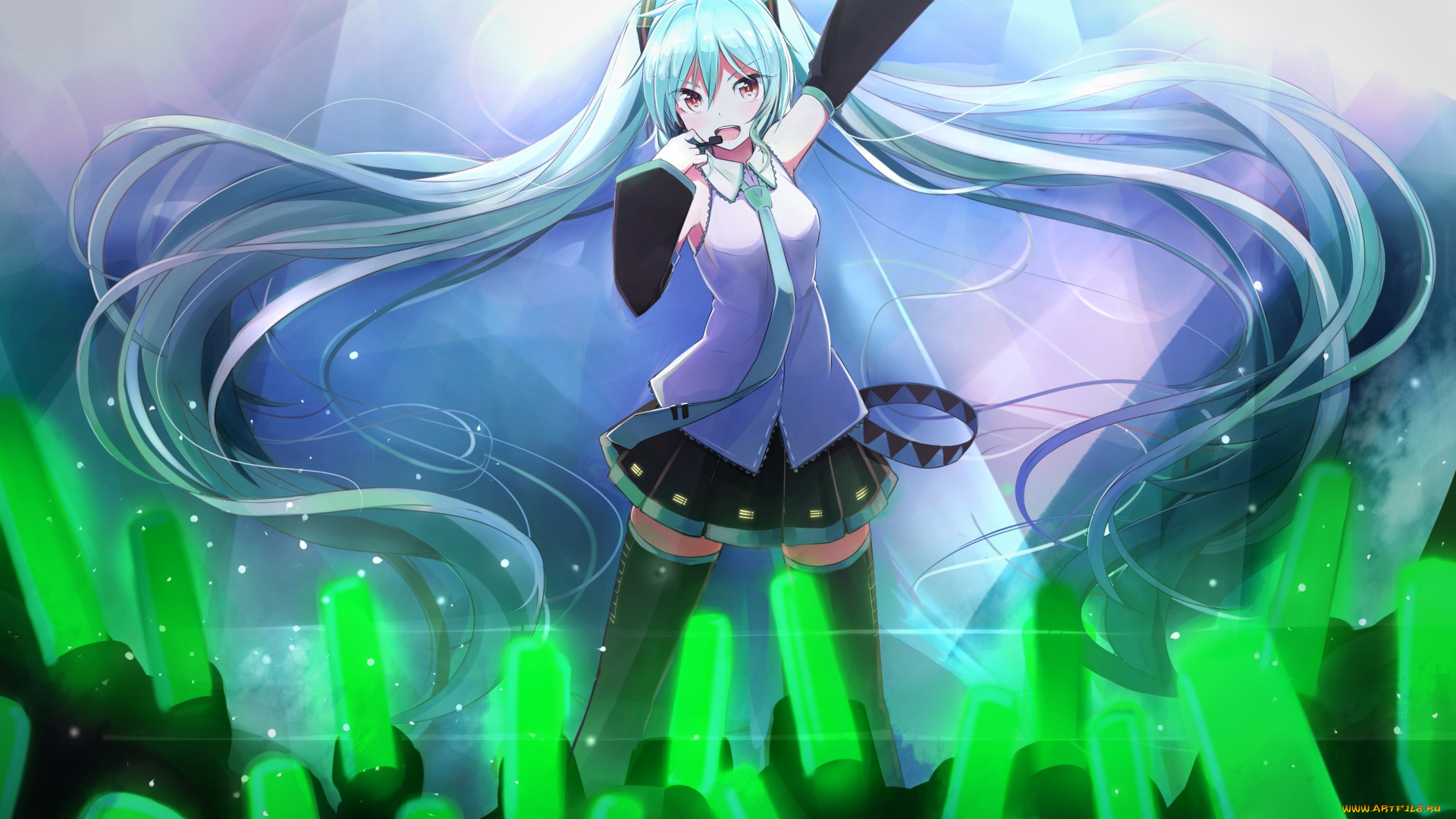 аниме, vocaloid, hatsune, miku, kazenoko