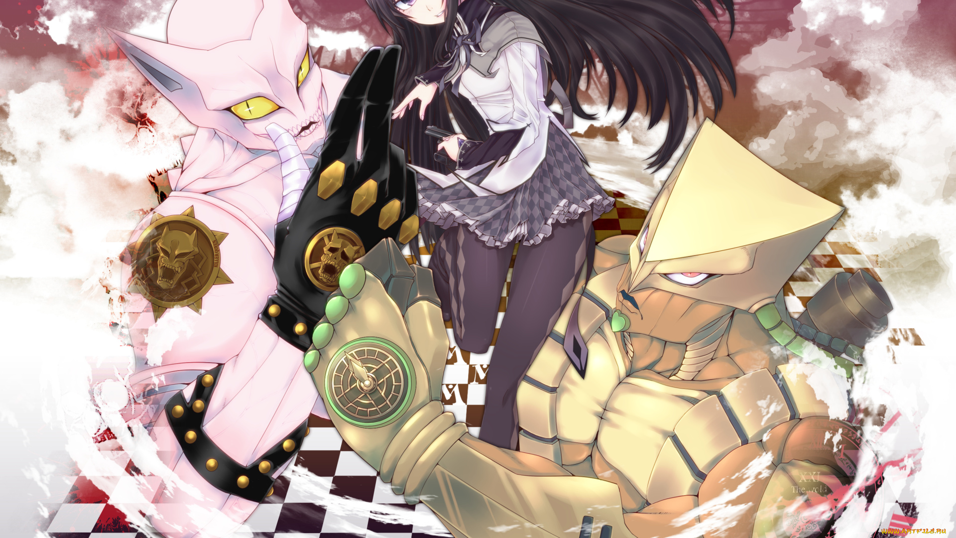 аниме, животные, , существа, девушка, монстры, арт