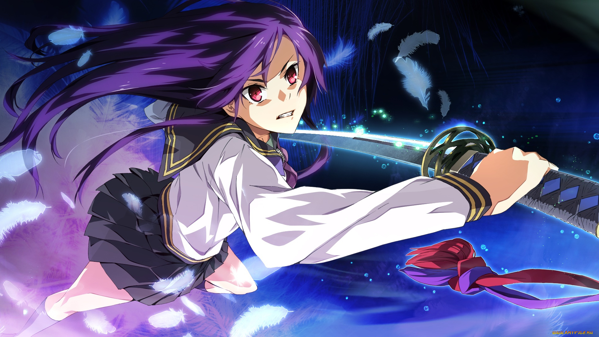 soushuu, senshinkan, gakuen, hachimyoujin, аниме, фон, взгляд, девушка