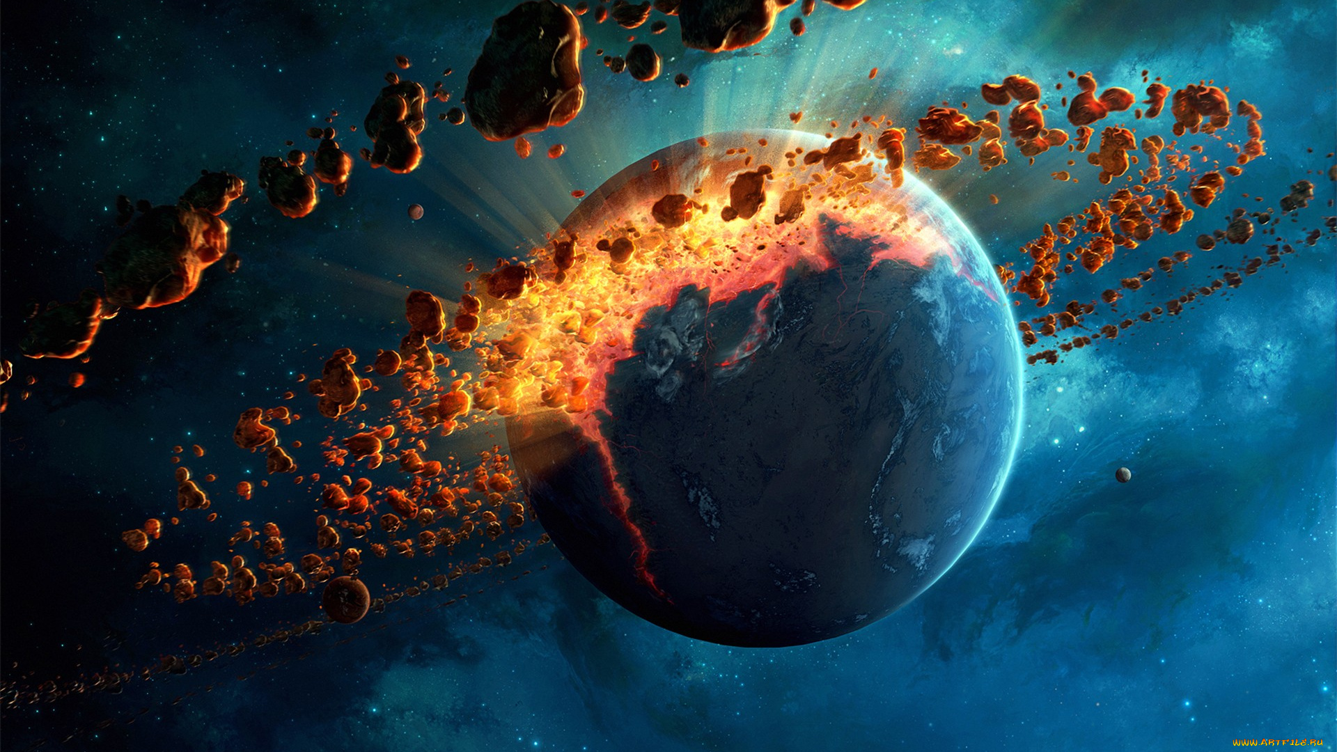 взрыв, планеты, космос, разное, другое, планеты