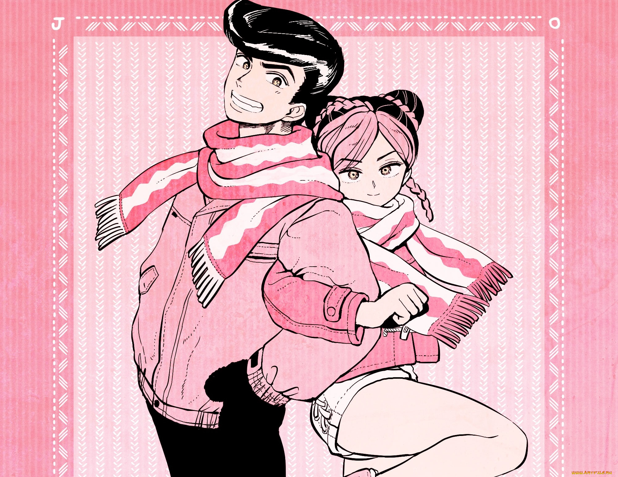 аниме, jojo`s, bizarre, adventure, пара