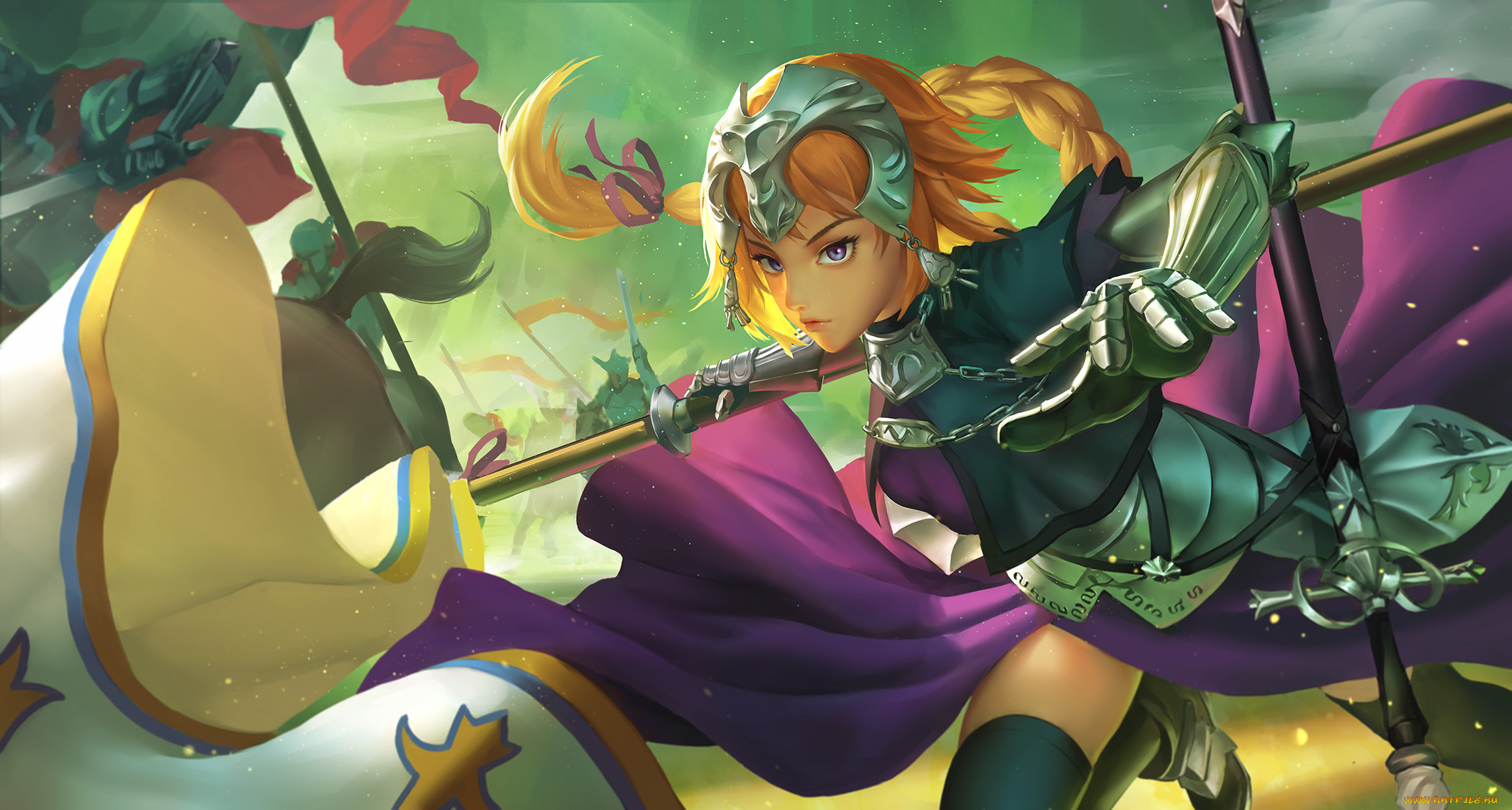 аниме, fate, stay, night, фон, девушка, взгляд