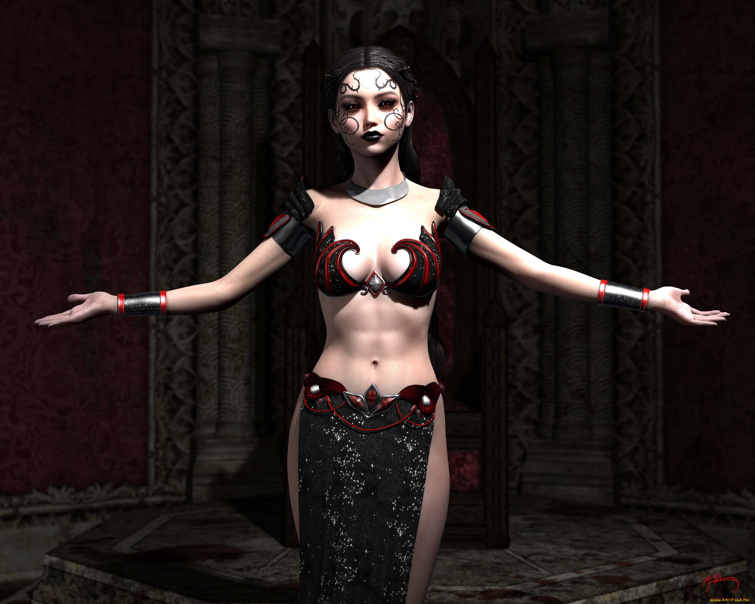 3д, графика, фантазия, , fantasy, девушка, фон, взгляд