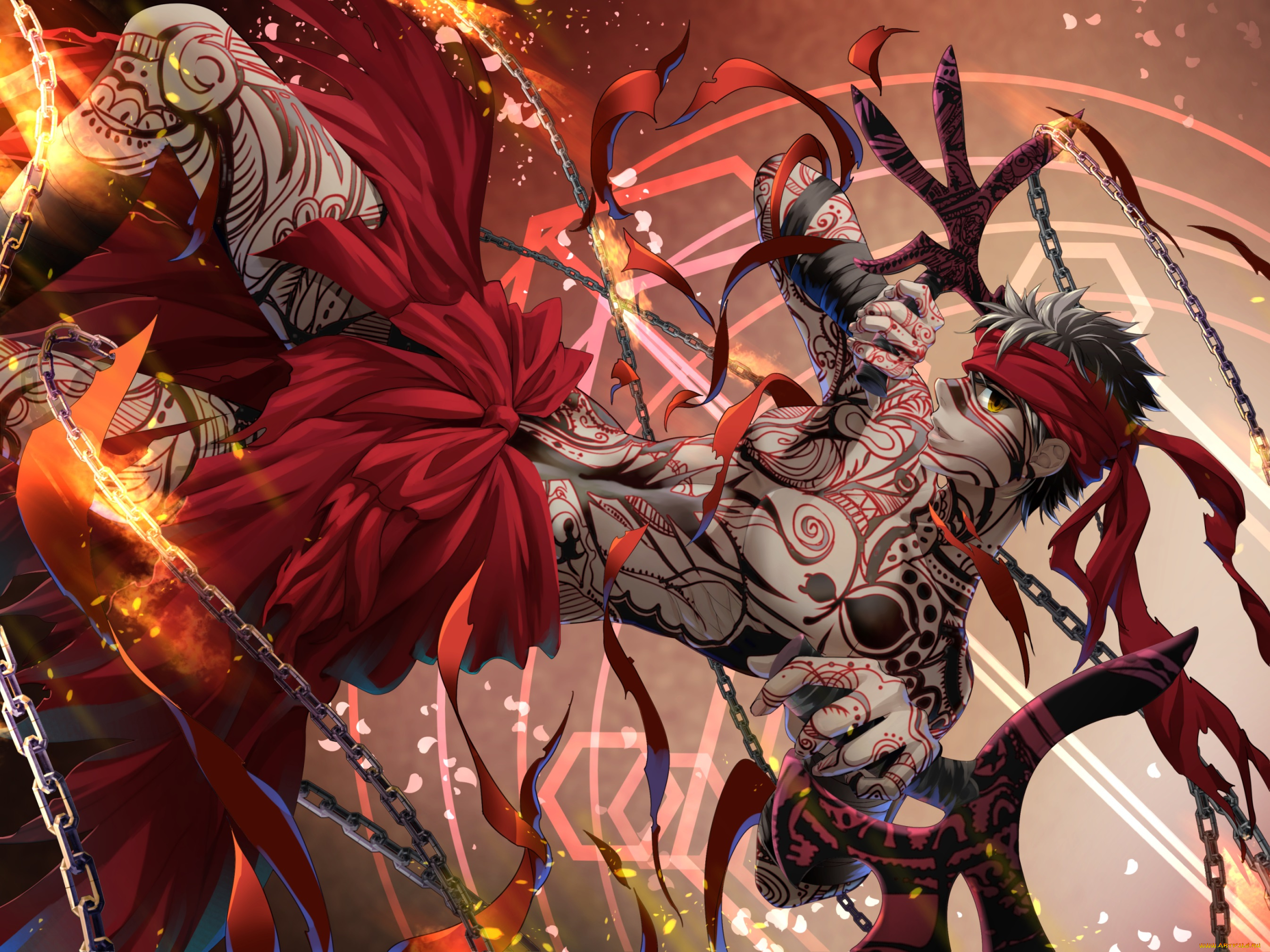 аниме, fate, stay, night, avenger, парень