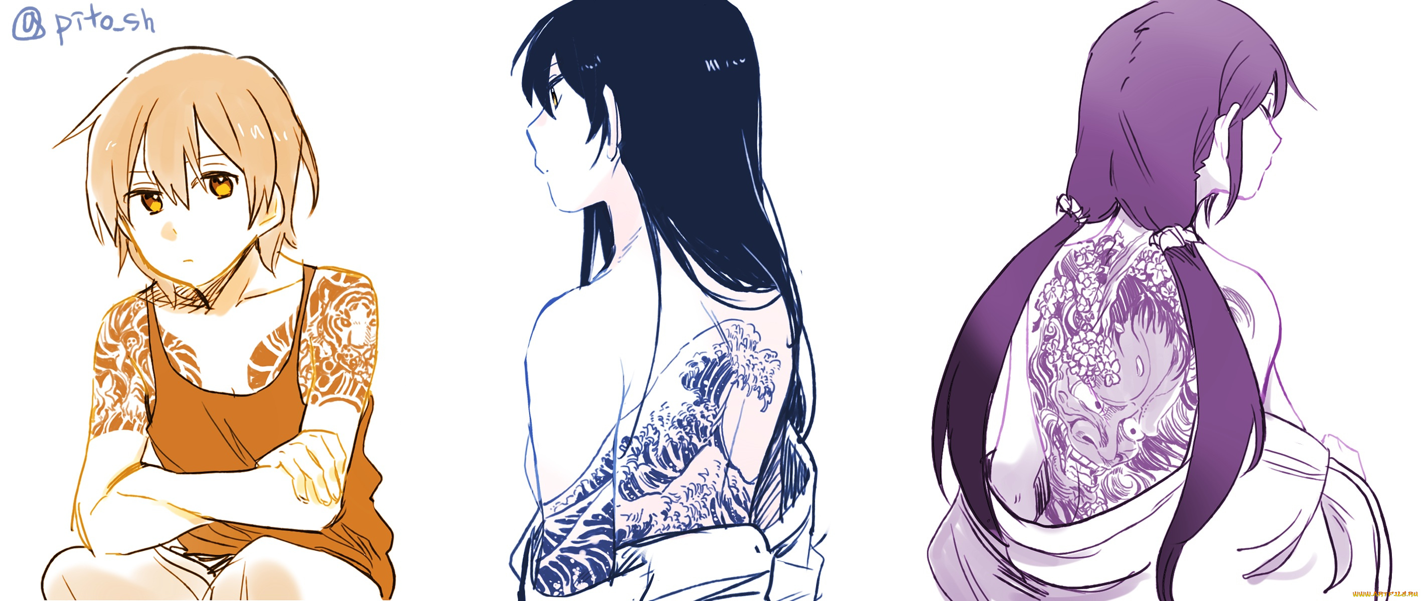 аниме, love, live, , school, idol, project, мальчик, девушки, тату