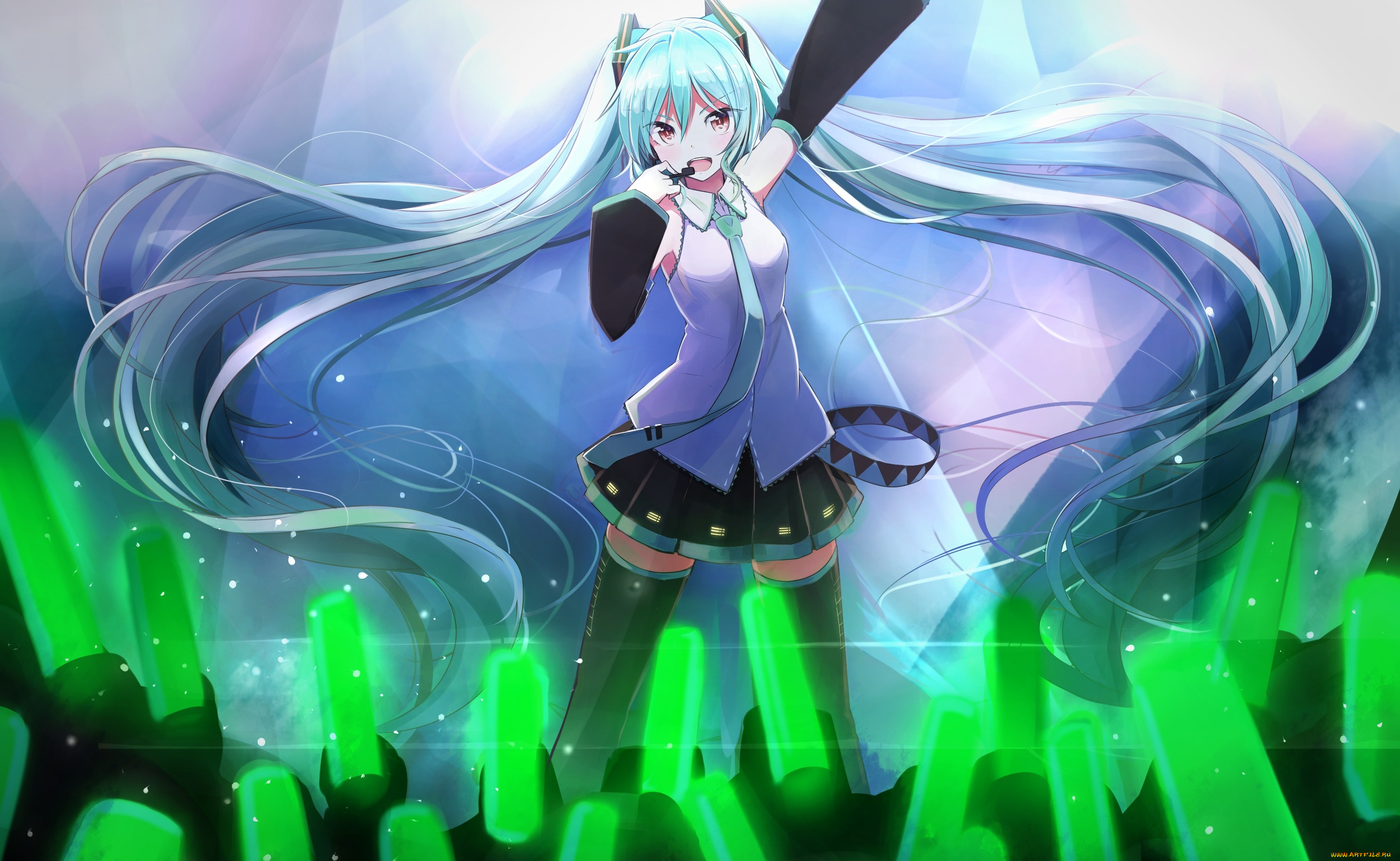аниме, vocaloid, hatsune, miku, kazenoko